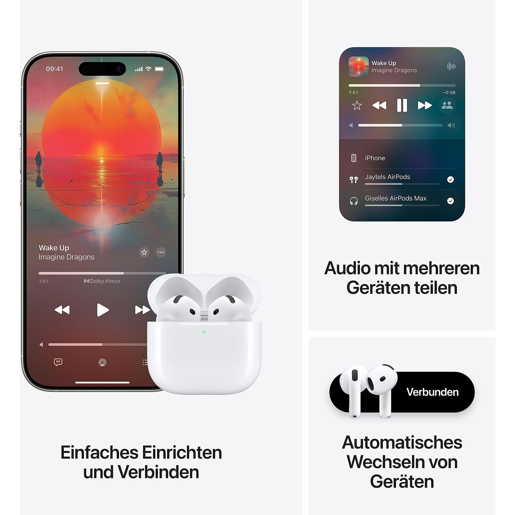 APPLE AirPods 4 mit Aktiver Geräuschunterdrückung, In-ear Kopfhörer Bluetooth Weiß APPLE