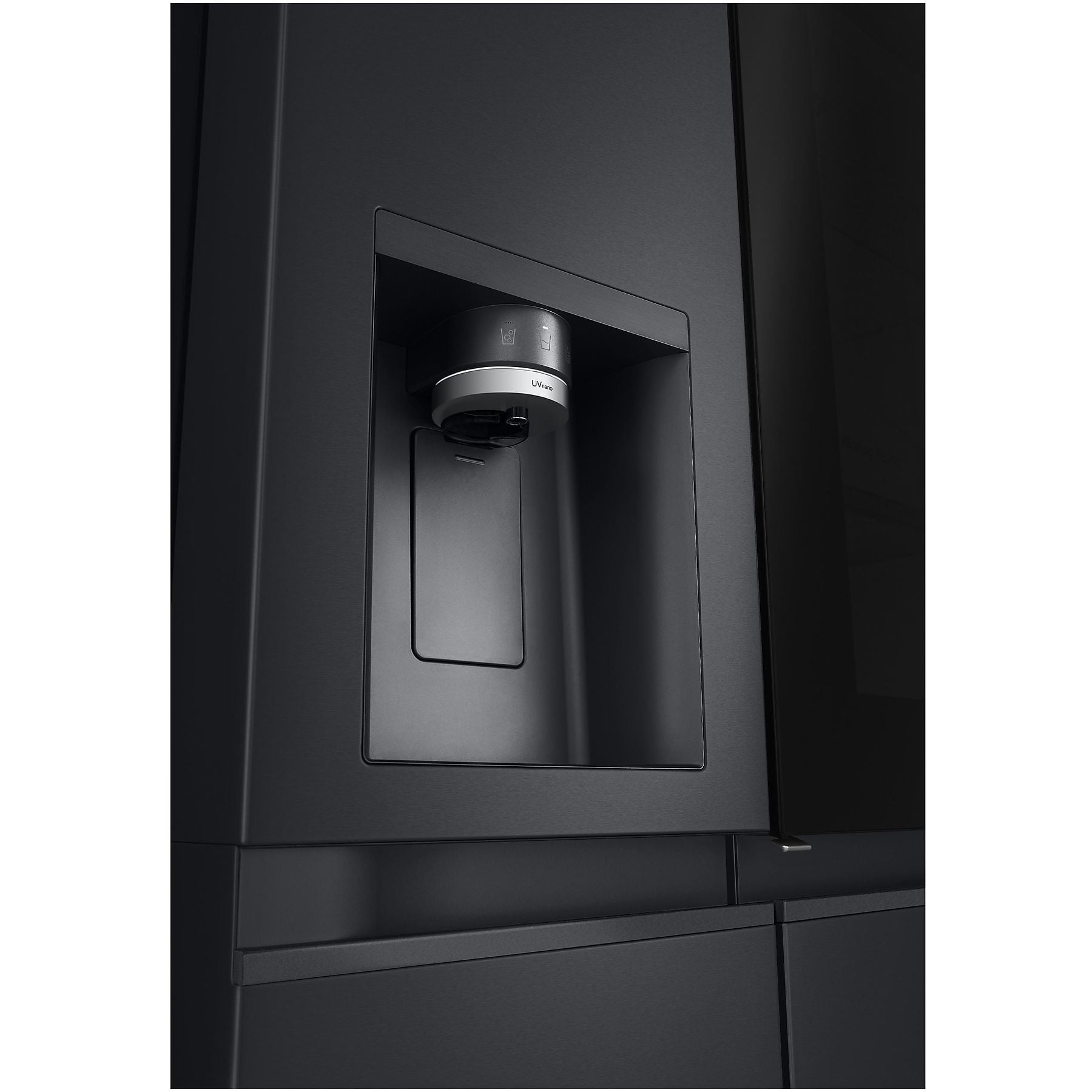 LG GSXE90EVDD mit Craft Ice, InstaView Door-in-Door®, Side-by-Side (628 l, D, 1790 mm hoch, Essence Matte Black) LG