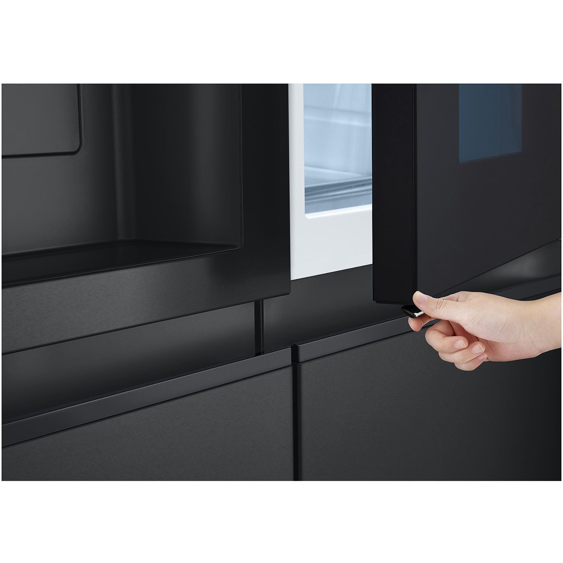 LG GSXE90EVDD mit Craft Ice, InstaView Door-in-Door®, Side-by-Side (628 l, D, 1790 mm hoch, Essence Matte Black) LG