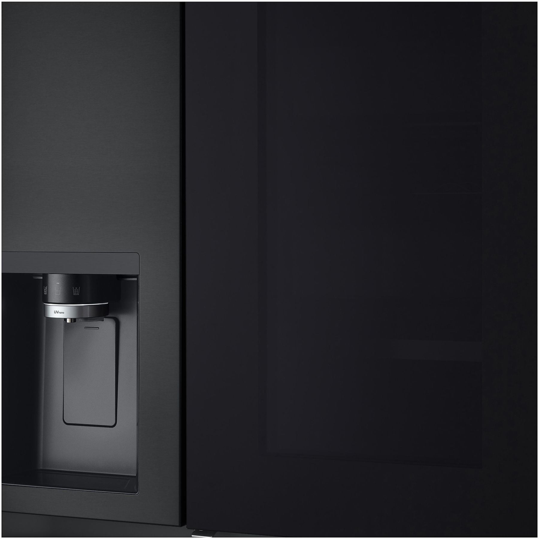 LG GSXE90EVDD mit Craft Ice, InstaView Door-in-Door®, Side-by-Side (628 l, D, 1790 mm hoch, Essence Matte Black) LG