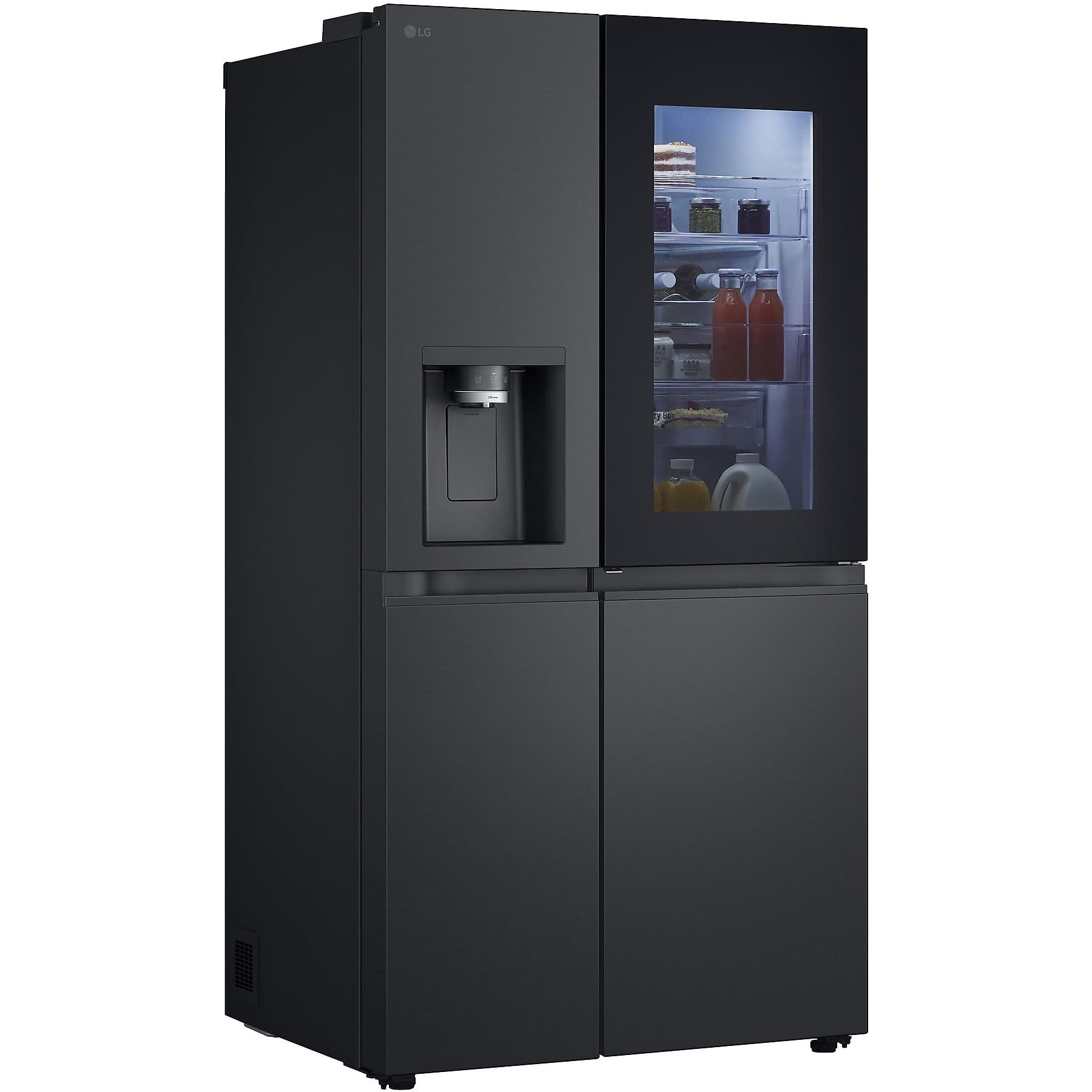 LG GSXE90EVDD mit Craft Ice, InstaView Door-in-Door®, Side-by-Side (628 l, D, 1790 mm hoch, Essence Matte Black) LG
