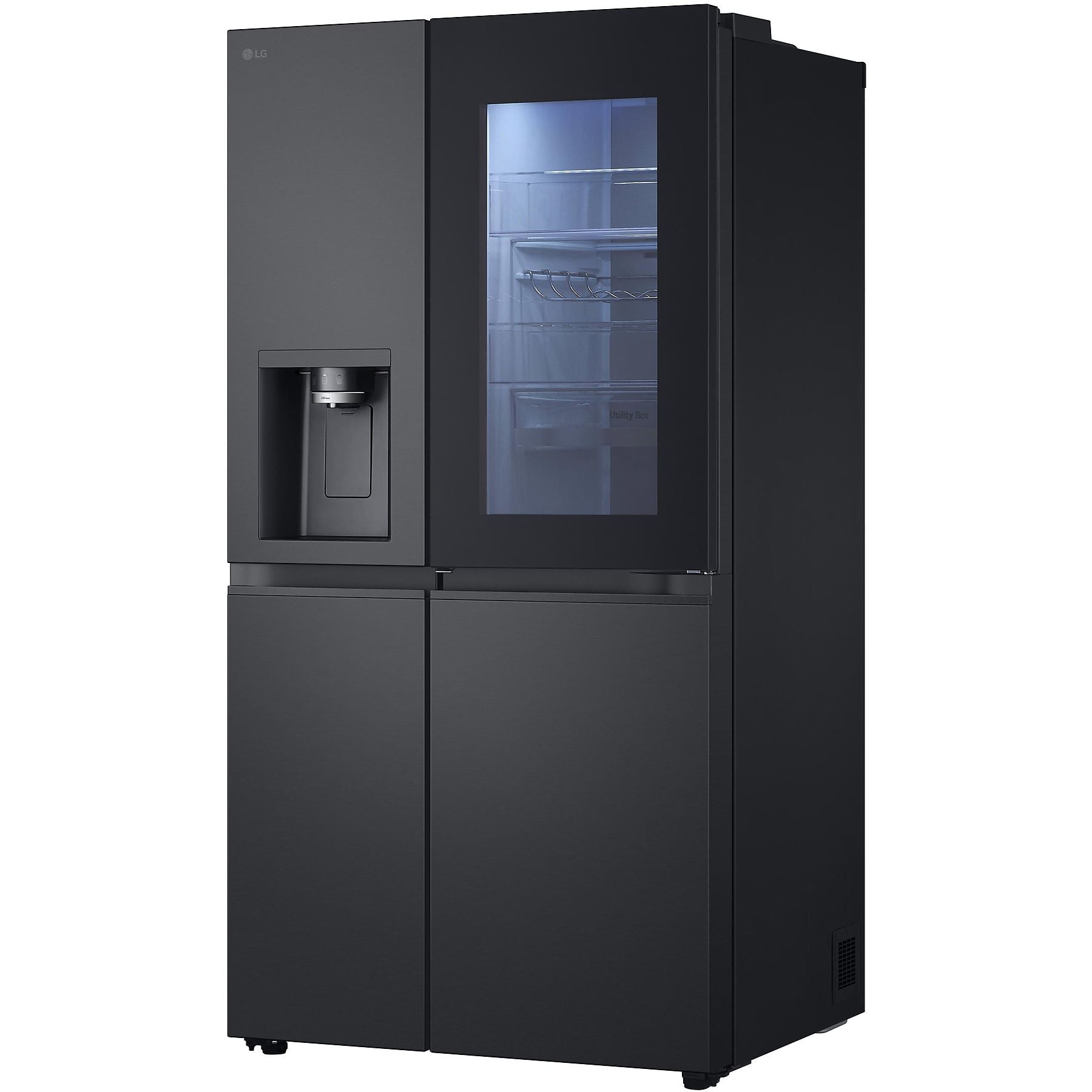 LG GSXE90EVDD mit Craft Ice, InstaView Door-in-Door®, Side-by-Side (628 l, D, 1790 mm hoch, Essence Matte Black) LG