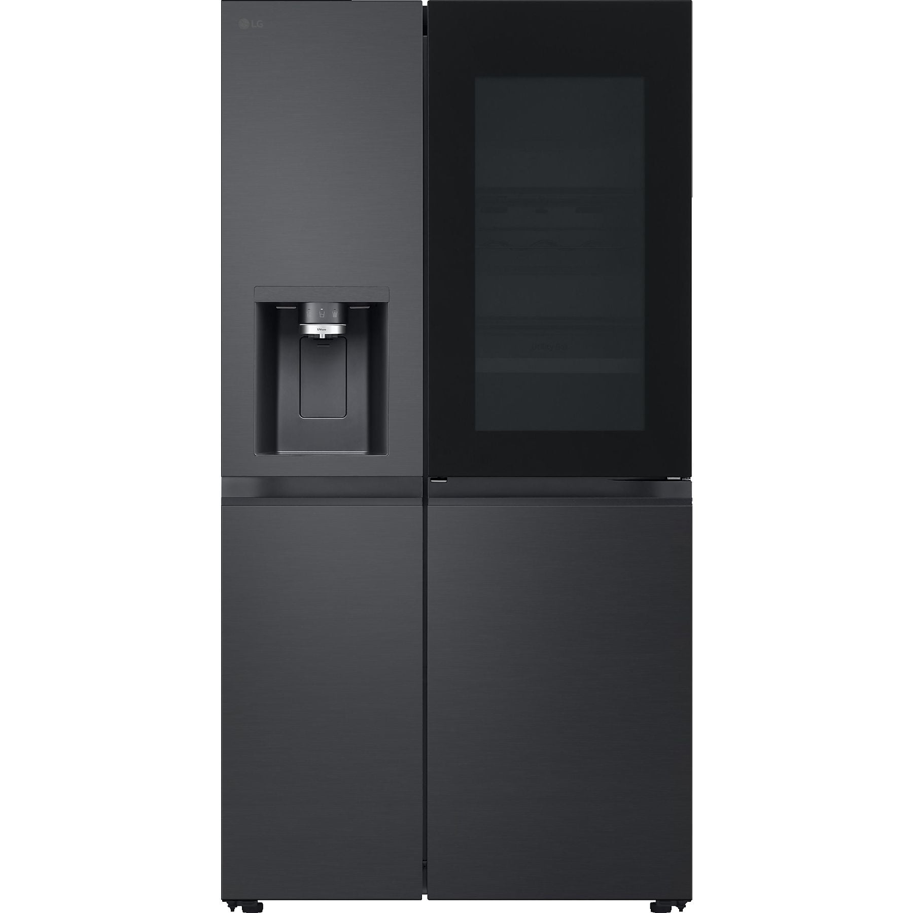 LG GSXE90EVDD mit Craft Ice, InstaView Door-in-Door®, Side-by-Side (628 l, D, 1790 mm hoch, Essence Matte Black) LG