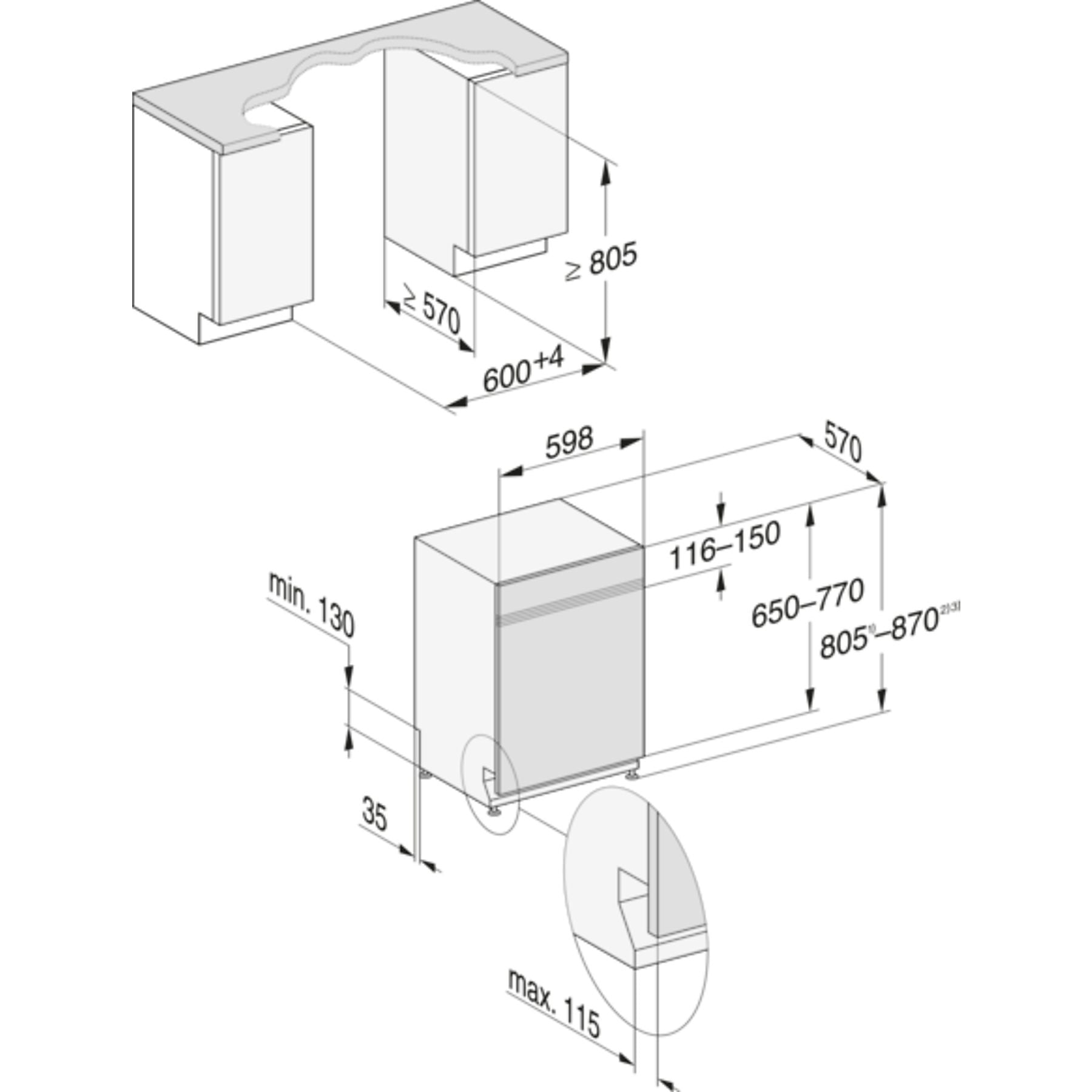 MIELE G 7210 SCi Geschirrspüler (teilintegrierbar, 598 mm breit, 43 dB (A), A) MIELE