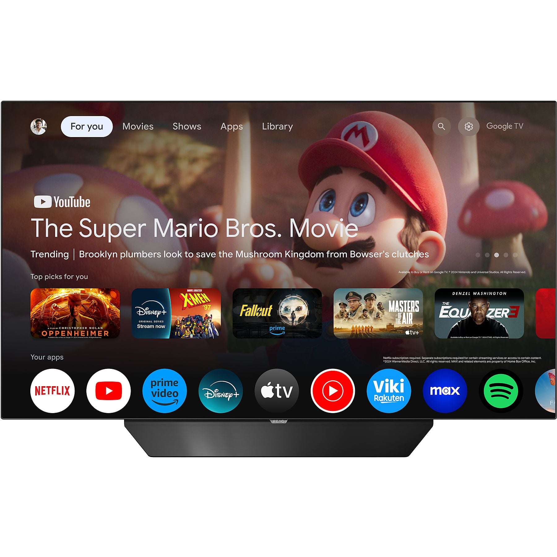 PEAQ PTV 48GOU-5024C OLED TV (Flat, 48 Zoll / 121 cm, OLED 4K, SMART TV) PEAQ
