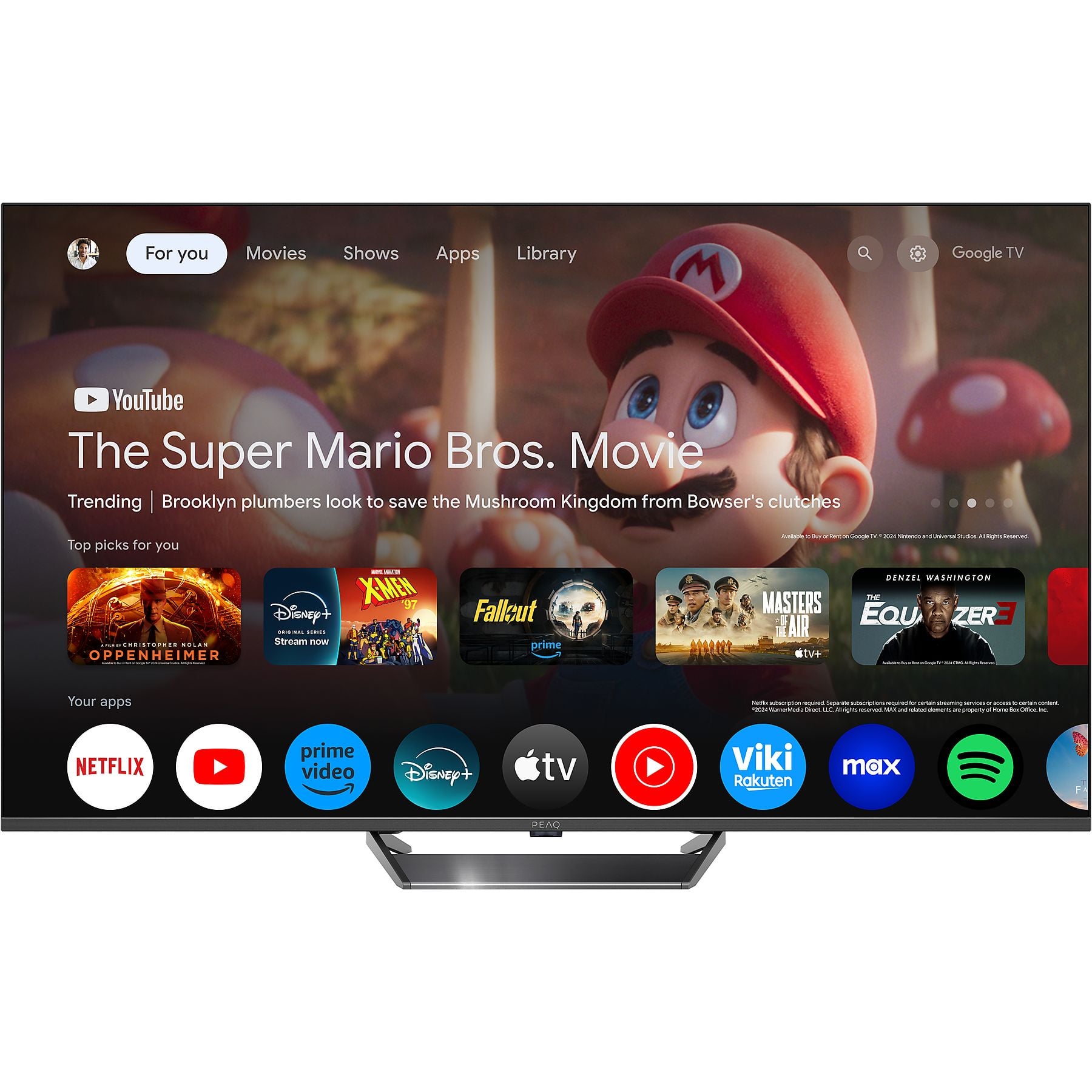 PEAQ PTV 55GMU-5024C Mini LED TV (Flat, 55 Zoll / 139 cm, UHD 4K) PEAQ