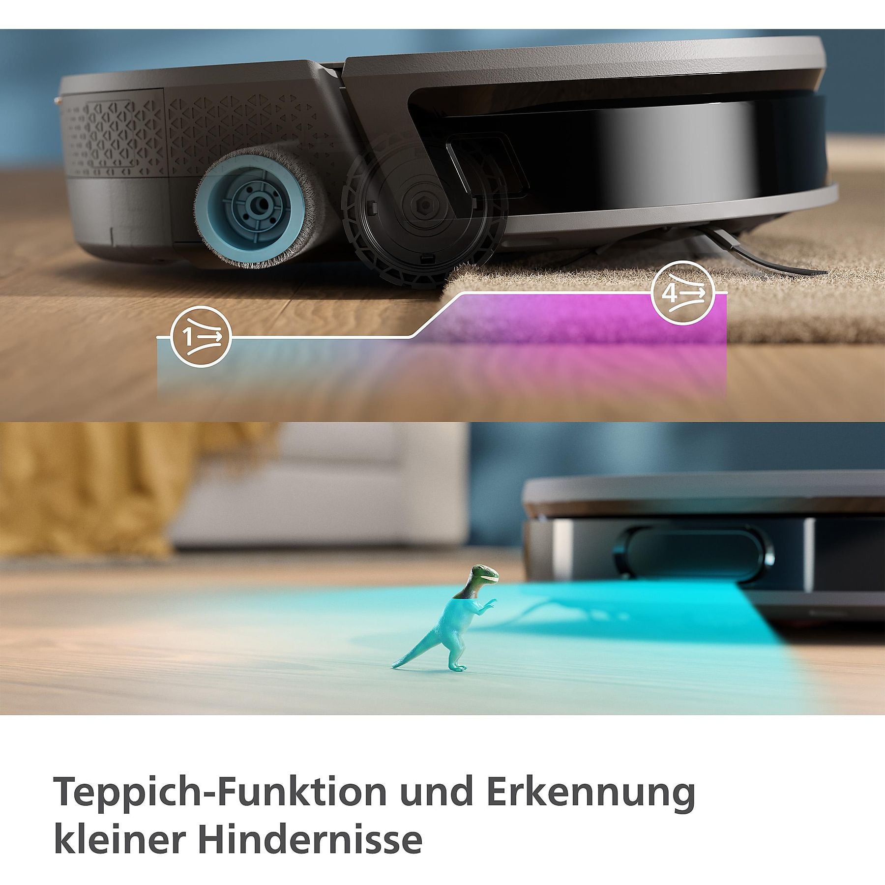PHILIPS XU9100/10 HomeRun 9000 Series Aqua mit Wischfunktion und App, Hindernissenerkennung, Saugroboter PHILIPS