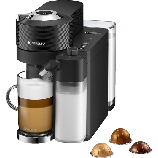 DELONGHI Nespresso Vertuo Lattissima ENV300.B, 5 Tassengrößen, cremiger Milchschaum, elegantes Design, leichte Bedienung, Kapselmaschine Schwarz DELONGHI