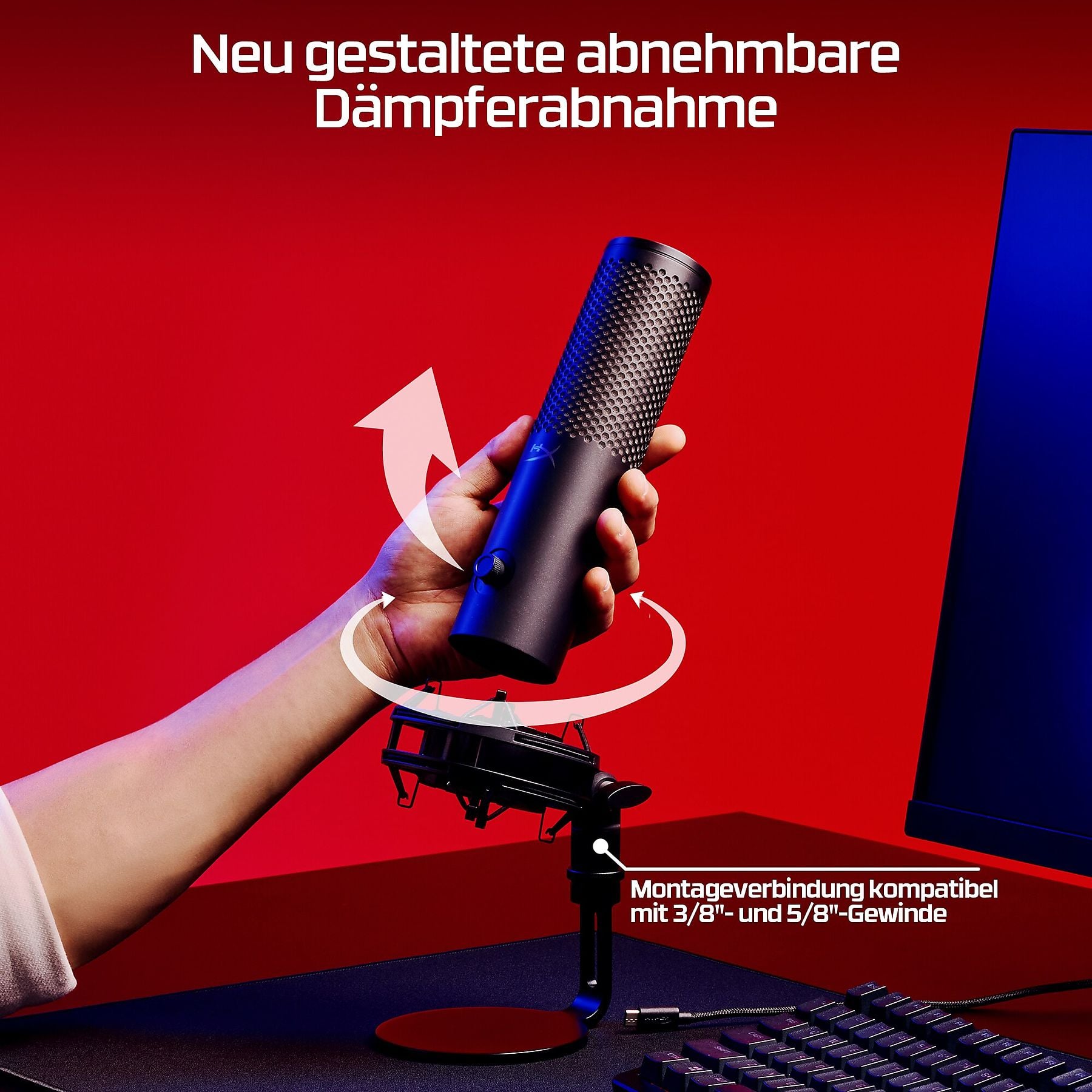 HYPERX QuadCast 2 S - USB Standmikrofon, Schwarz HYPERX