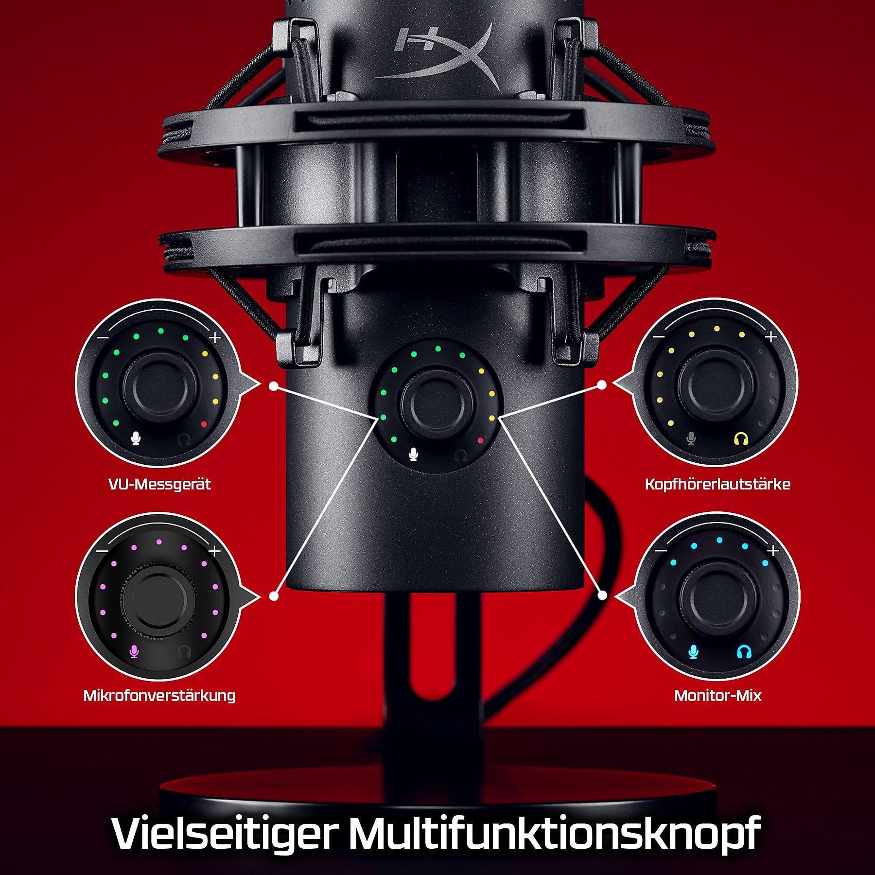 HYPERX QuadCast 2 S - USB Standmikrofon, Schwarz HYPERX