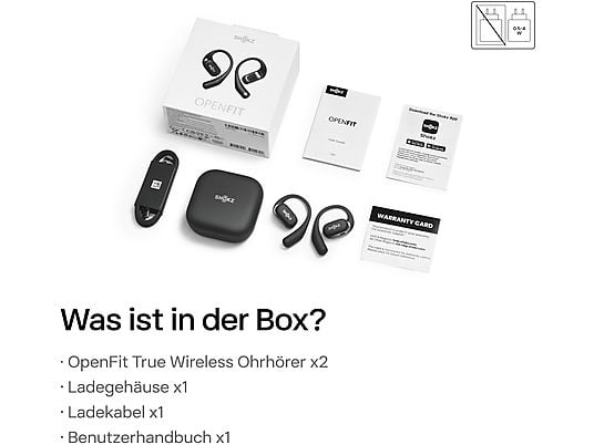 SHOKZ OpenFit, In-ear Kopfhörer Bluetooth Schwarz SHOKZ