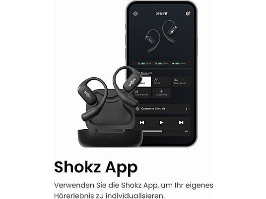 SHOKZ OpenFit, In-ear Kopfhörer Bluetooth Schwarz SHOKZ