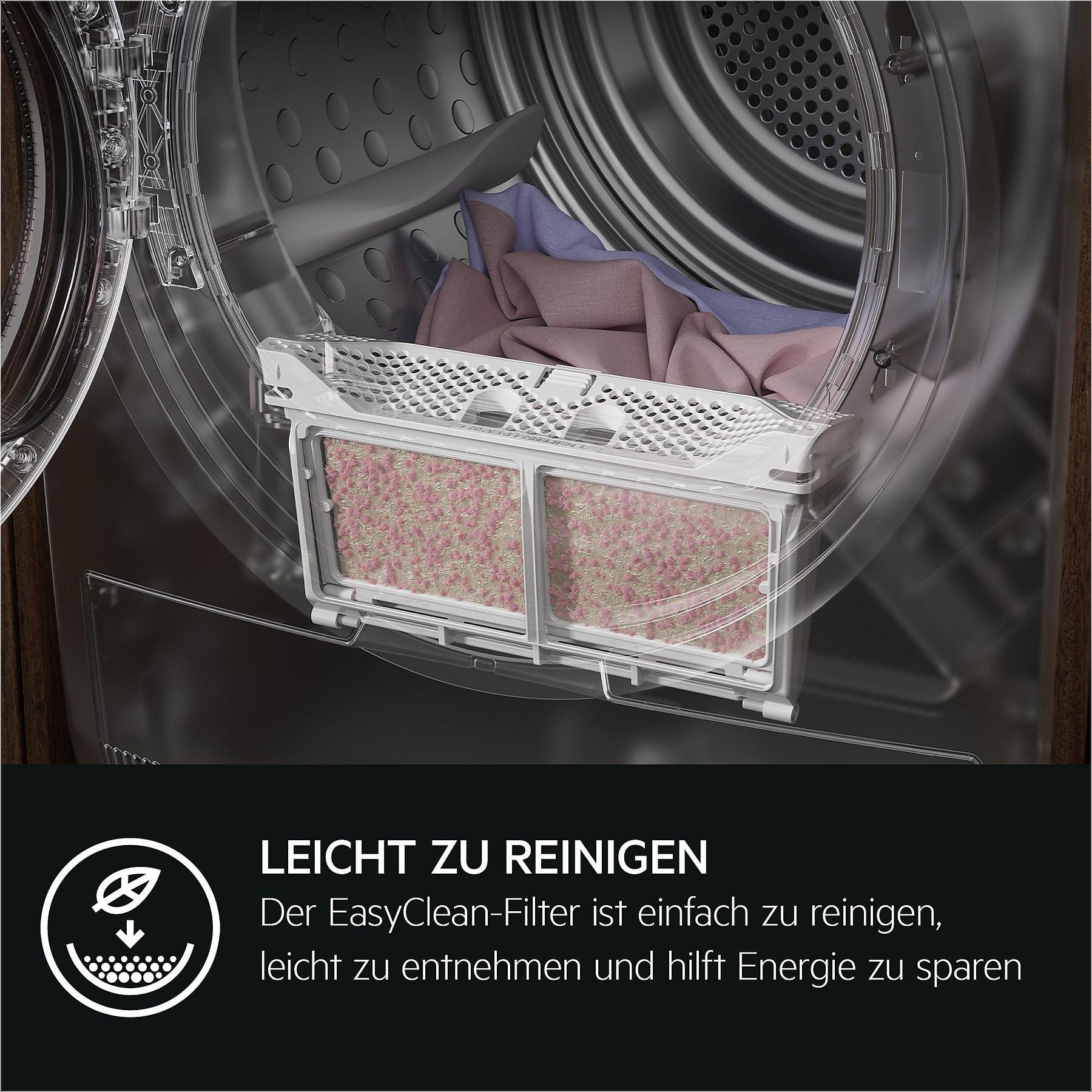 AEG TR8T70680 Wärmepumpentrockner Serie 8000 AbsoluteCare® mit Trommelsteuerung (8 kg, Weiß / Schwarz / Weiß) AEG