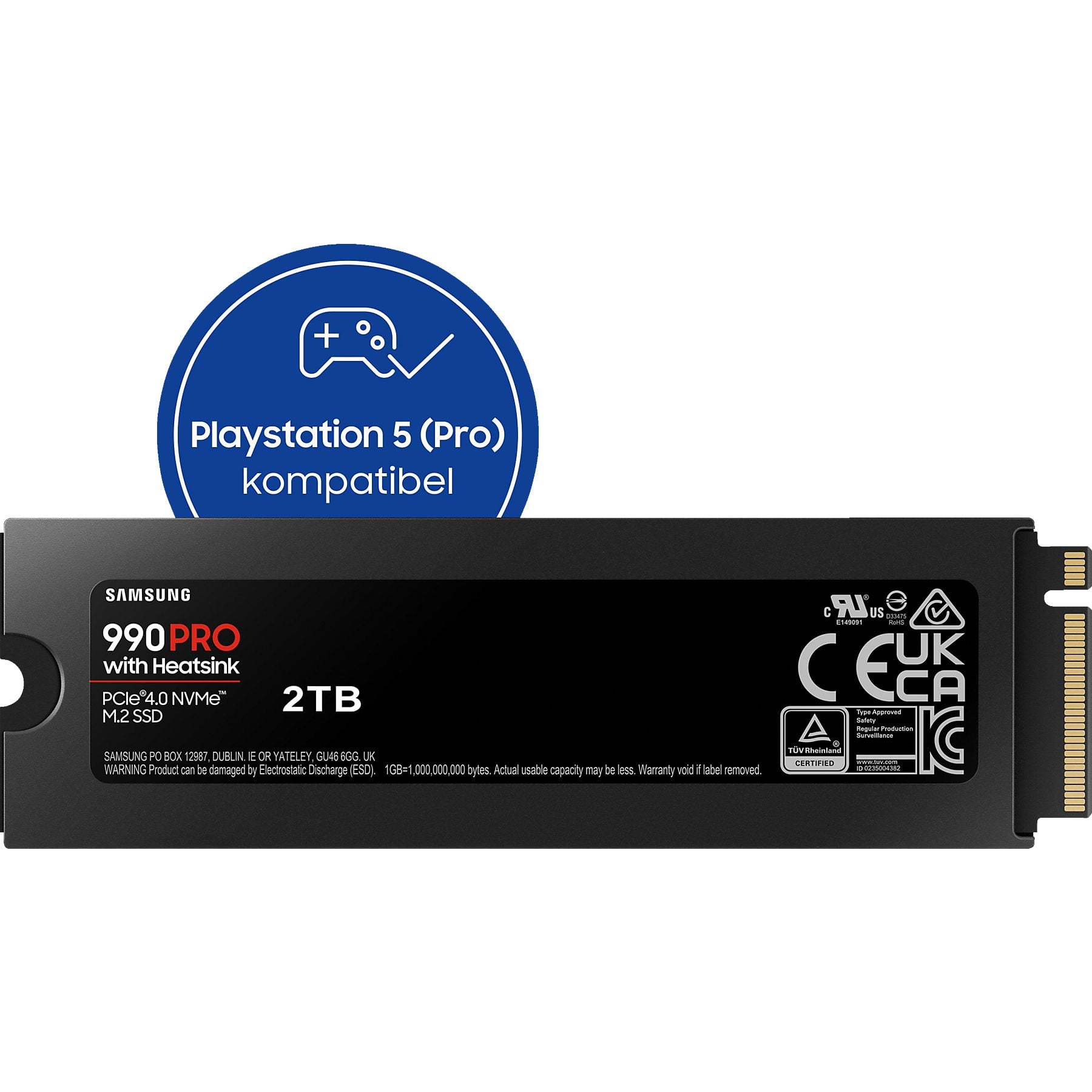 SAMSUNG 990 PRO Heatsink PS5 2 TB, Gaming Festplatte, Schwarz SAMSUNG