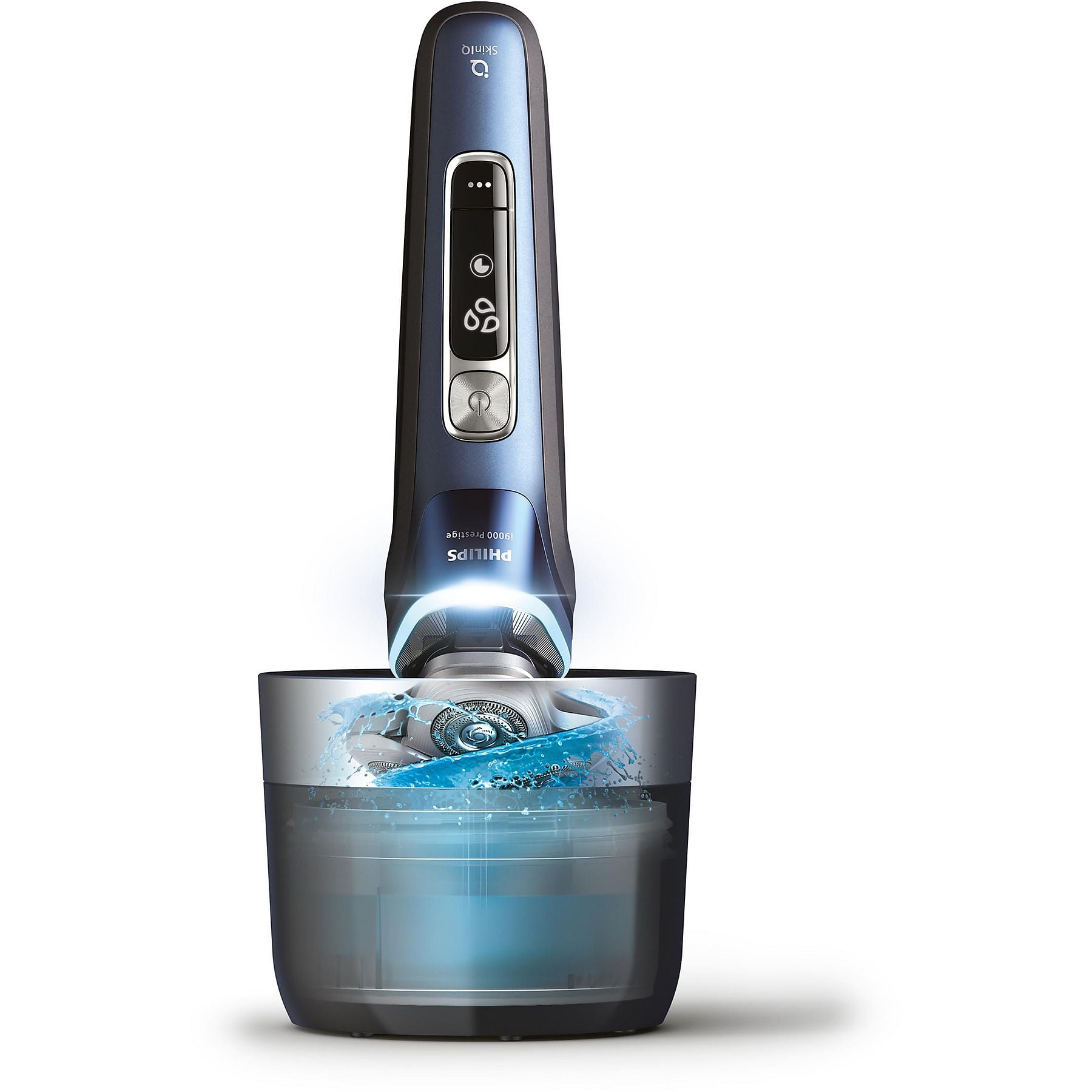 PHILIPS XP9201/30 Elektrorasierer i9000 Prestige Mystic Aqua (Triple Action Lift & Cut-Rasiersystem, Dual SteelPrecision Klingen , Reinigungsstation: Ja) PHILIPS