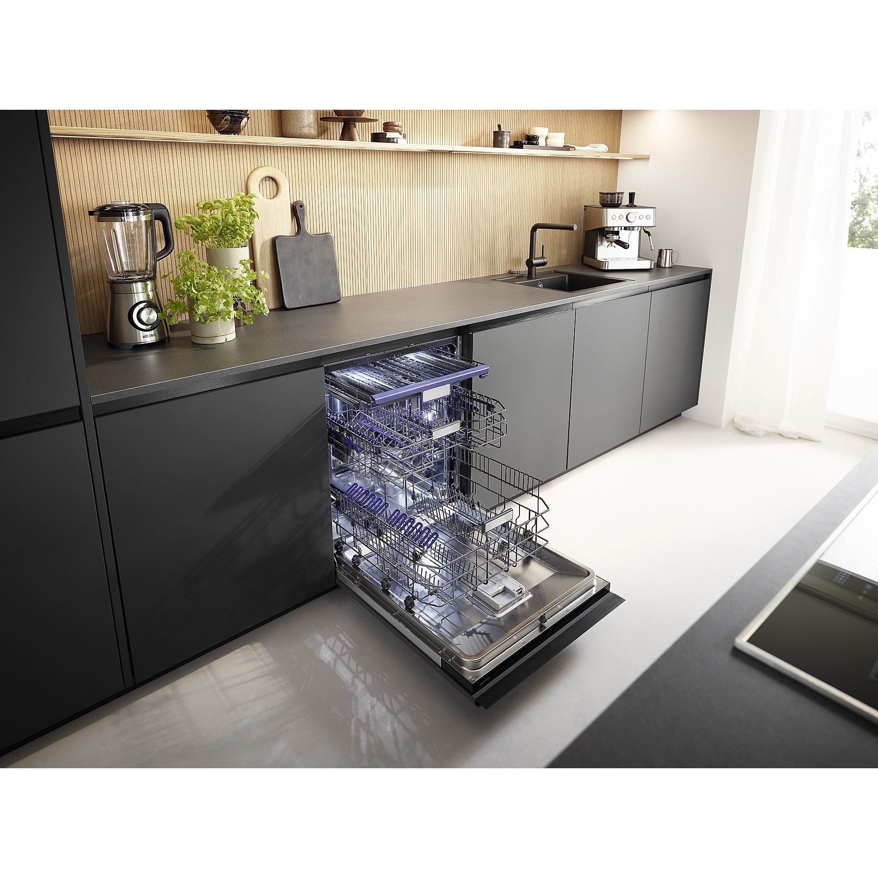KOENIC KDW 6031 A BI Geschirrspüler (teilintegrierbar, 596 mm breit, 43 dB (A), A) KOENIC