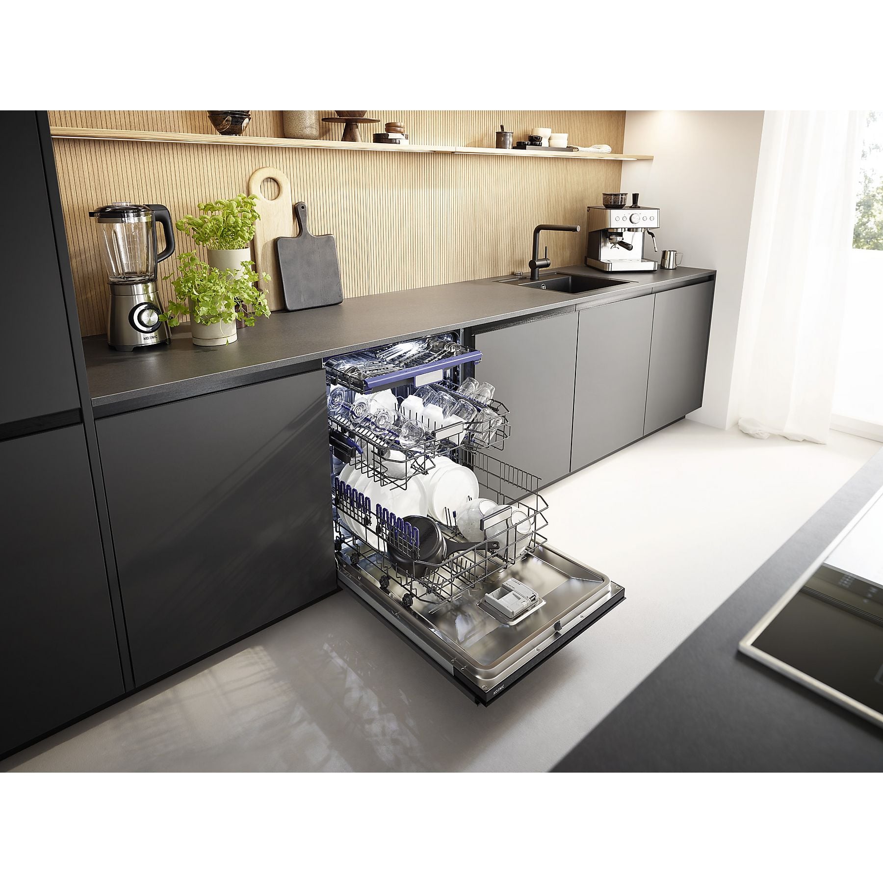 KOENIC KDW 6031 A BI Geschirrspüler (teilintegrierbar, 596 mm breit, 43 dB (A), A) KOENIC