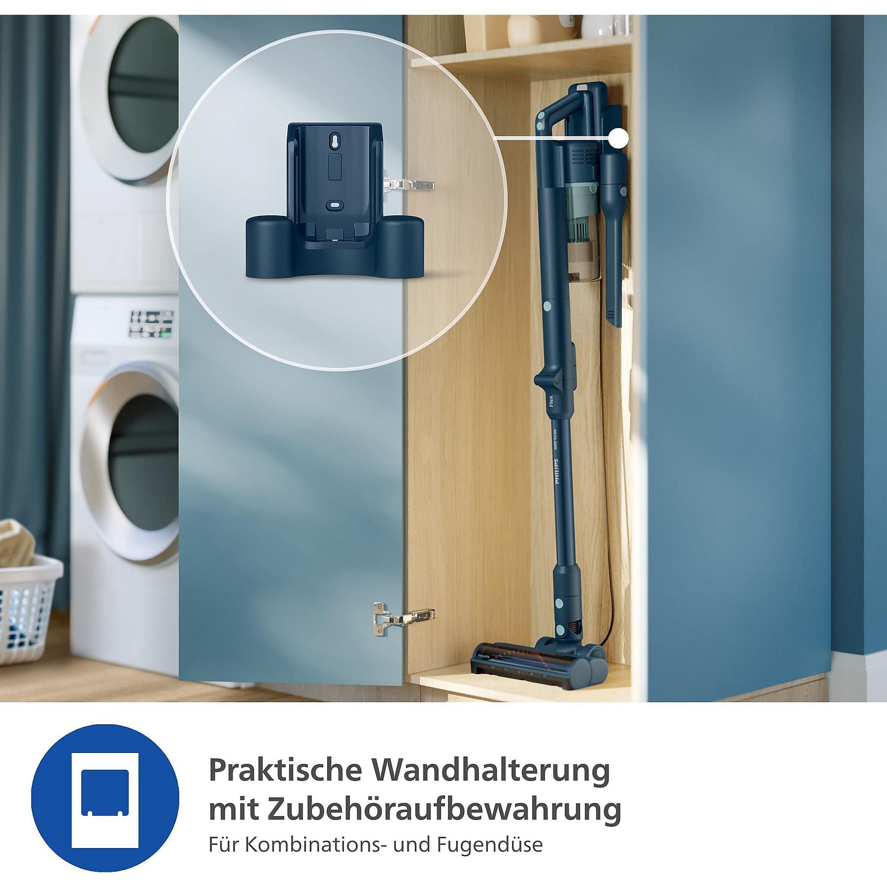 PHILIPS XC5242/10 Flex-it 5000 Series Laufzeit bis zu 60 Min., kabellos, Akkusauger, Stielsauger, Akkubetrieb, 25,2 Volt PHILIPS