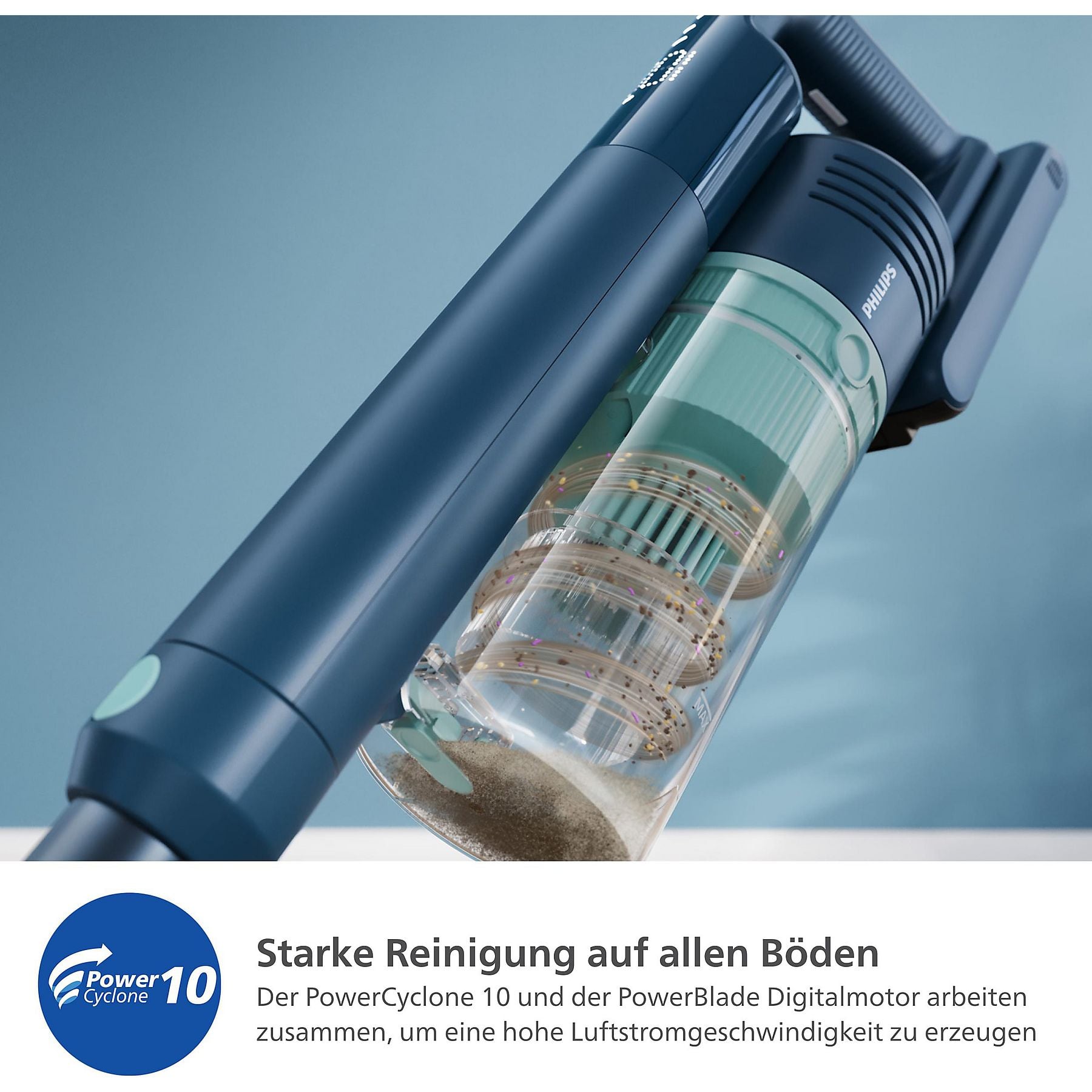 PHILIPS XC5242/10 Flex-it 5000 Series Laufzeit bis zu 60 Min., kabellos, Akkusauger, Stielsauger, Akkubetrieb, 25,2 Volt PHILIPS
