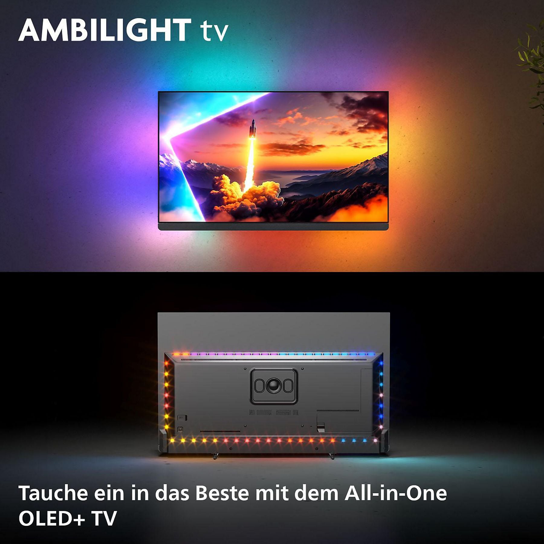 PHILIPS 77OLED910/12 OLED+ Ambilight TV (Flat, 77 Zoll / 194 cm, UHD 4K, SMART TV, Ambilight) PHILIPS