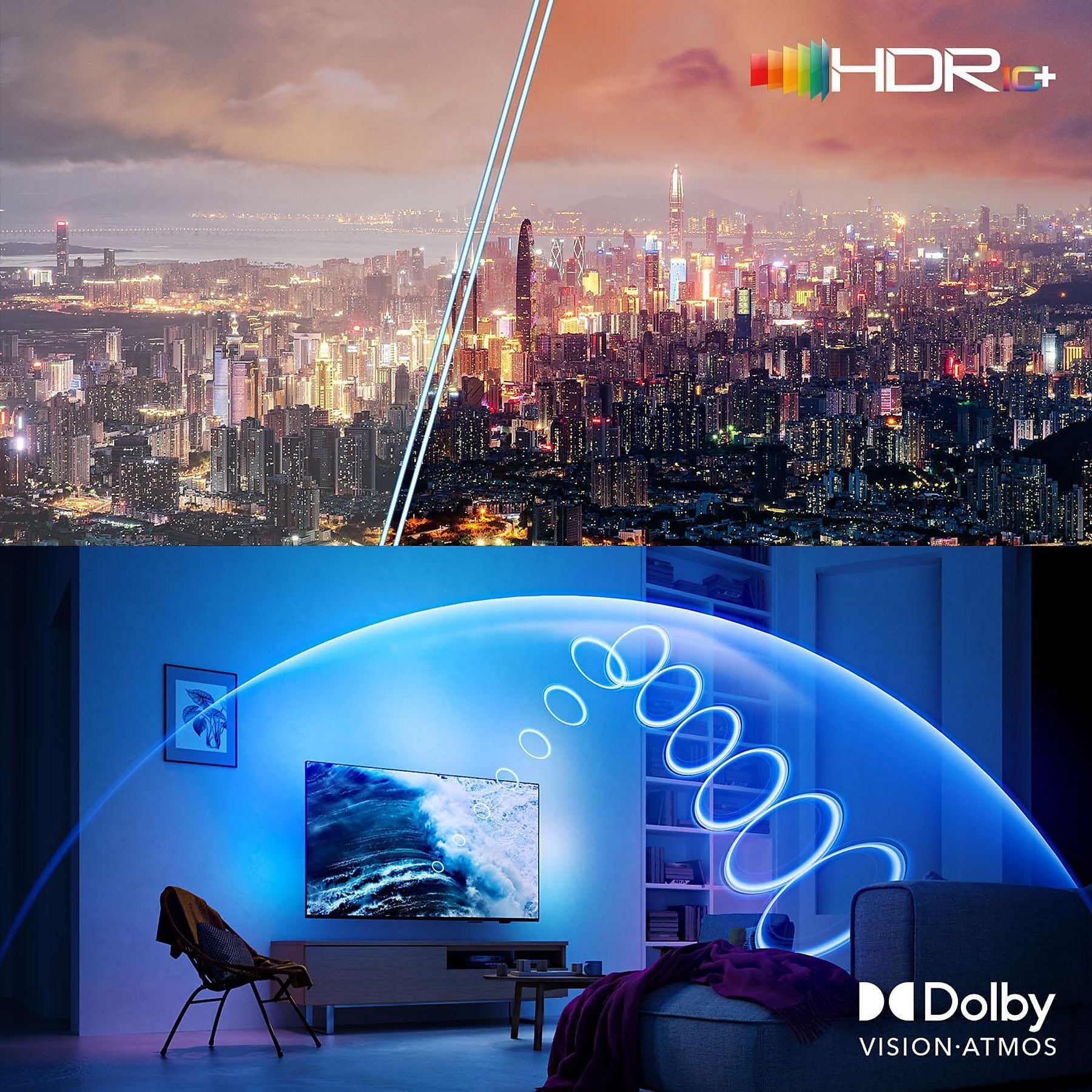 PHILIPS 77OLED910/12 OLED+ Ambilight TV (Flat, 77 Zoll / 194 cm, UHD 4K, SMART TV, Ambilight) PHILIPS