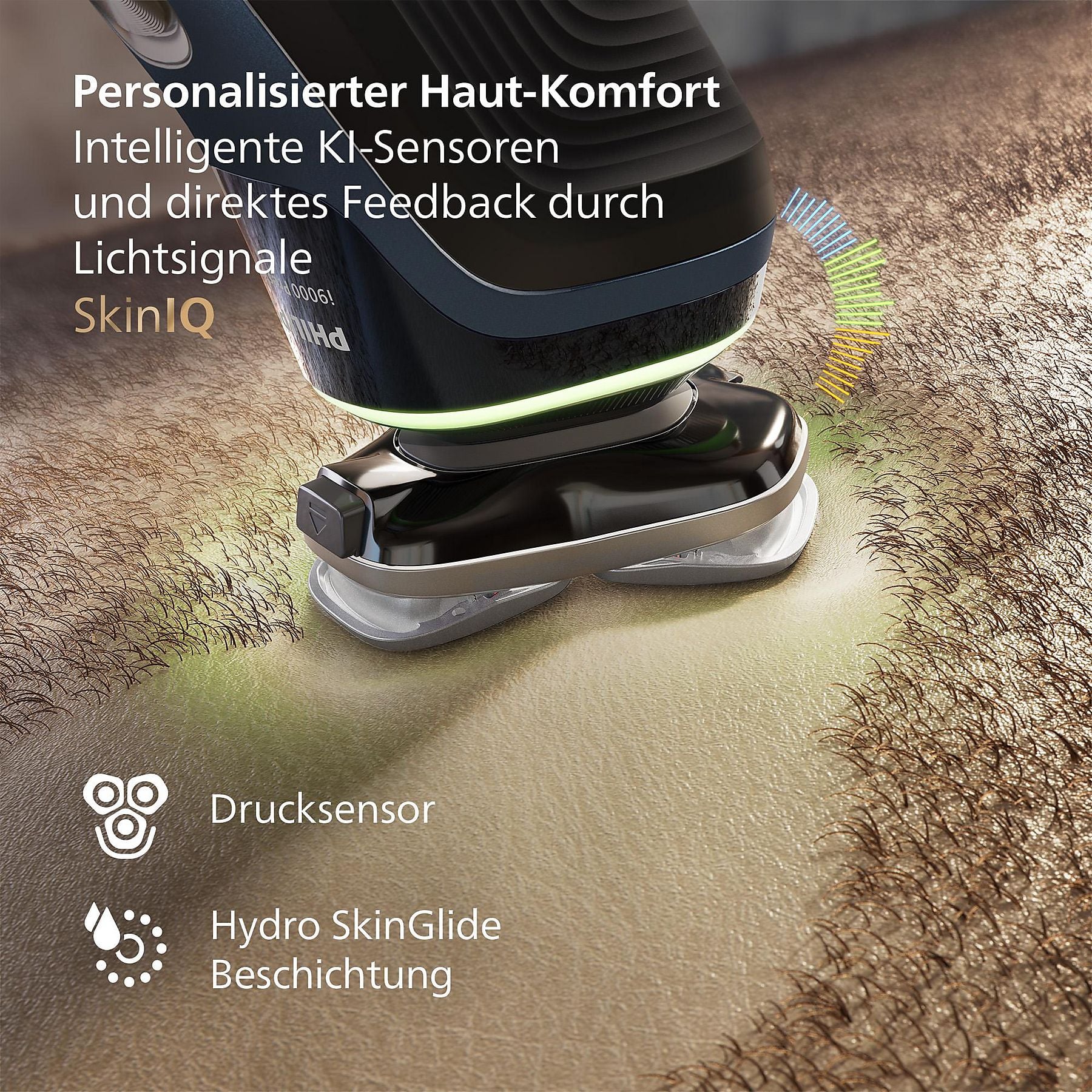 PHILIPS XP9201/30 Elektrorasierer i9000 Prestige Mystic Aqua (Triple Action Lift & Cut-Rasiersystem, Dual SteelPrecision Klingen , Reinigungsstation: Ja) PHILIPS