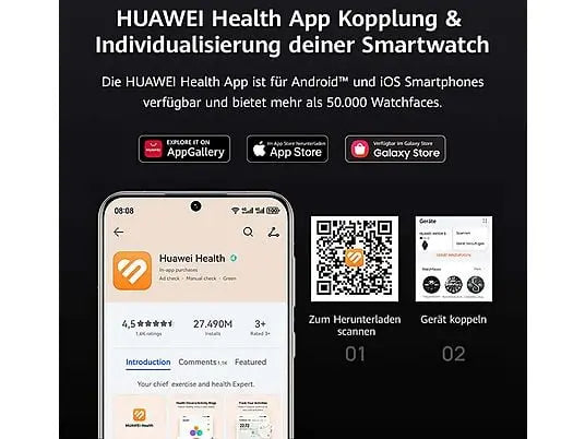 HUAWEI Watch 5 42 + Freebuds 6i Smartwatch Kompositarmband, 120-190 mm, Moon White HUAWEI