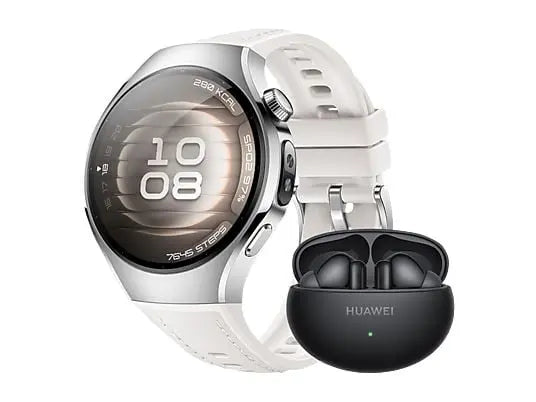 HUAWEI Watch 5 42 + Freebuds 6i Smartwatch Kompositarmband, 120-190 mm, Moon White HUAWEI