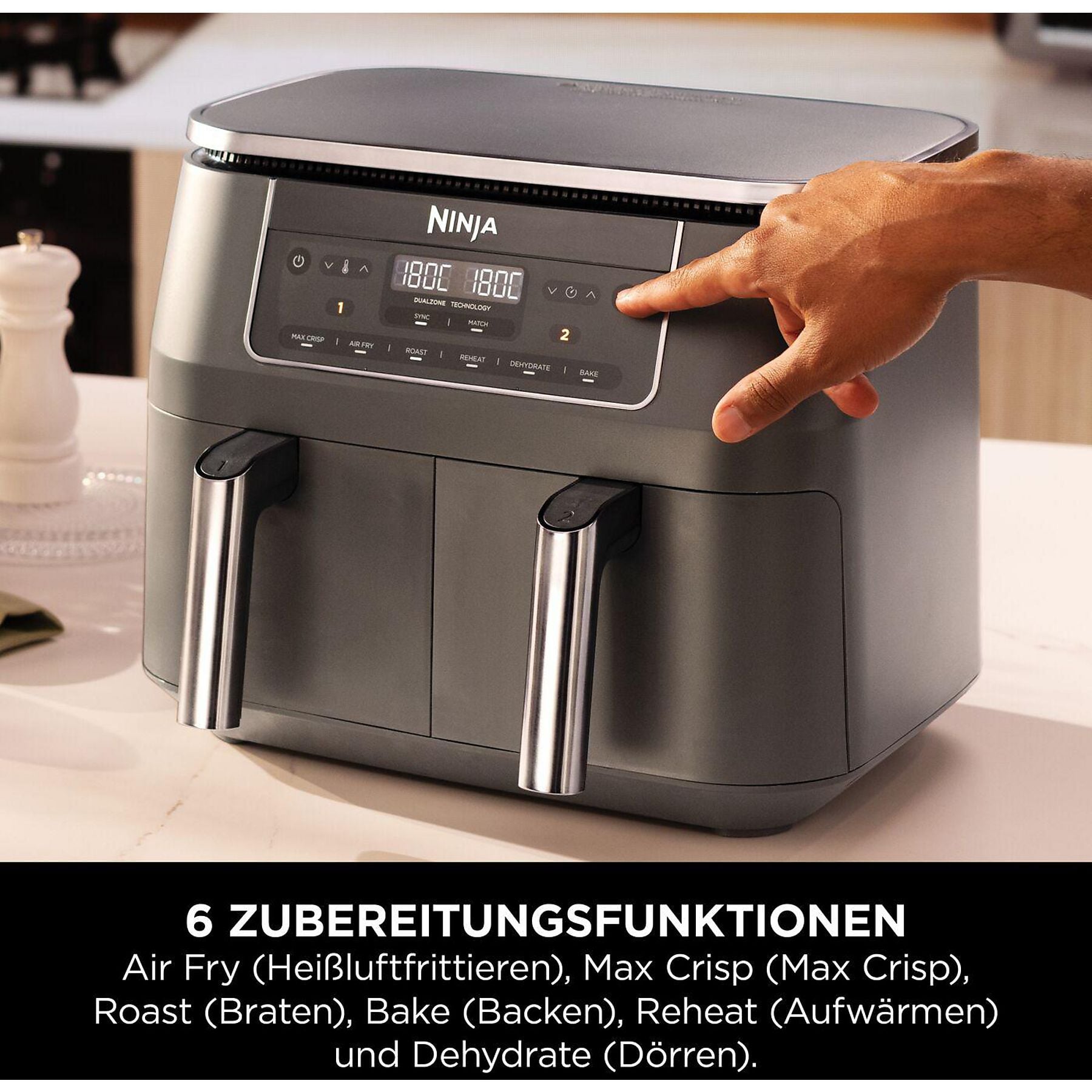 NINJA DZ300EU 7.6 l Heißluftfritteuse NINJA