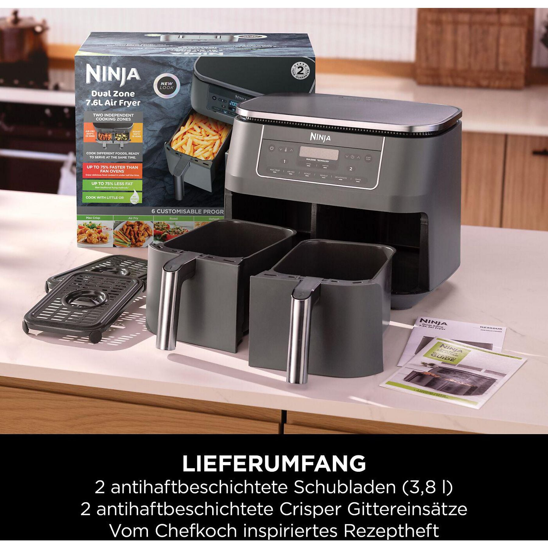 NINJA DZ300EU 7.6 l Heißluftfritteuse NINJA
