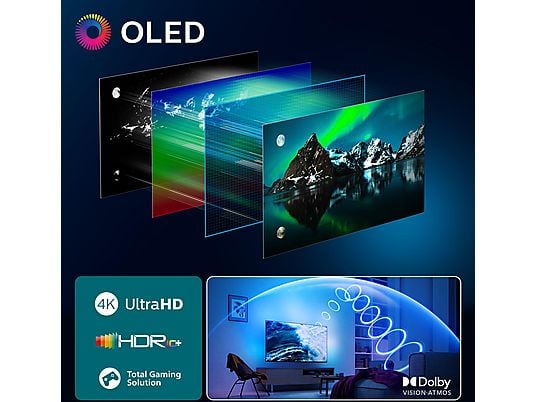 PHILIPS 55OLED760/12 OLED Ambilight TV (Flat, 55 Zoll / 139 cm, UHD 4K, SMART TV, Ambilight) PHILIPS
