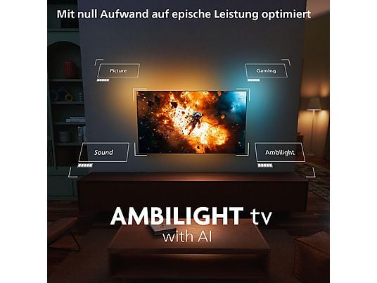 PHILIPS 55OLED760/12 OLED Ambilight TV (Flat, 55 Zoll / 139 cm, UHD 4K, SMART TV, Ambilight) PHILIPS