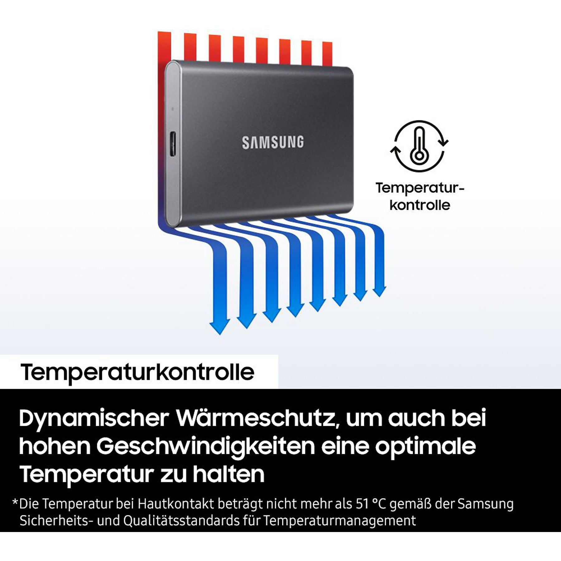 SAMSUNG Portable SSD T7 PC/Mac Festplatte, 1 TB SSD, extern, Indigo blue SAMSUNG