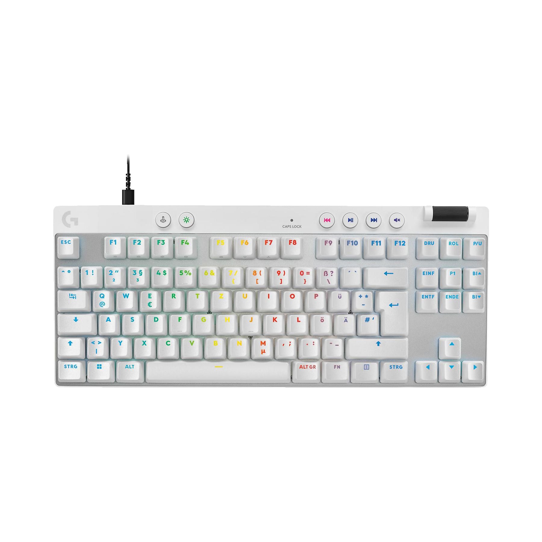 LOGITECH PRO X TKL RAPID mit magnetischen Analogschaltern, Gaming-Tastatur, kabelgebunden, White LOGITECH