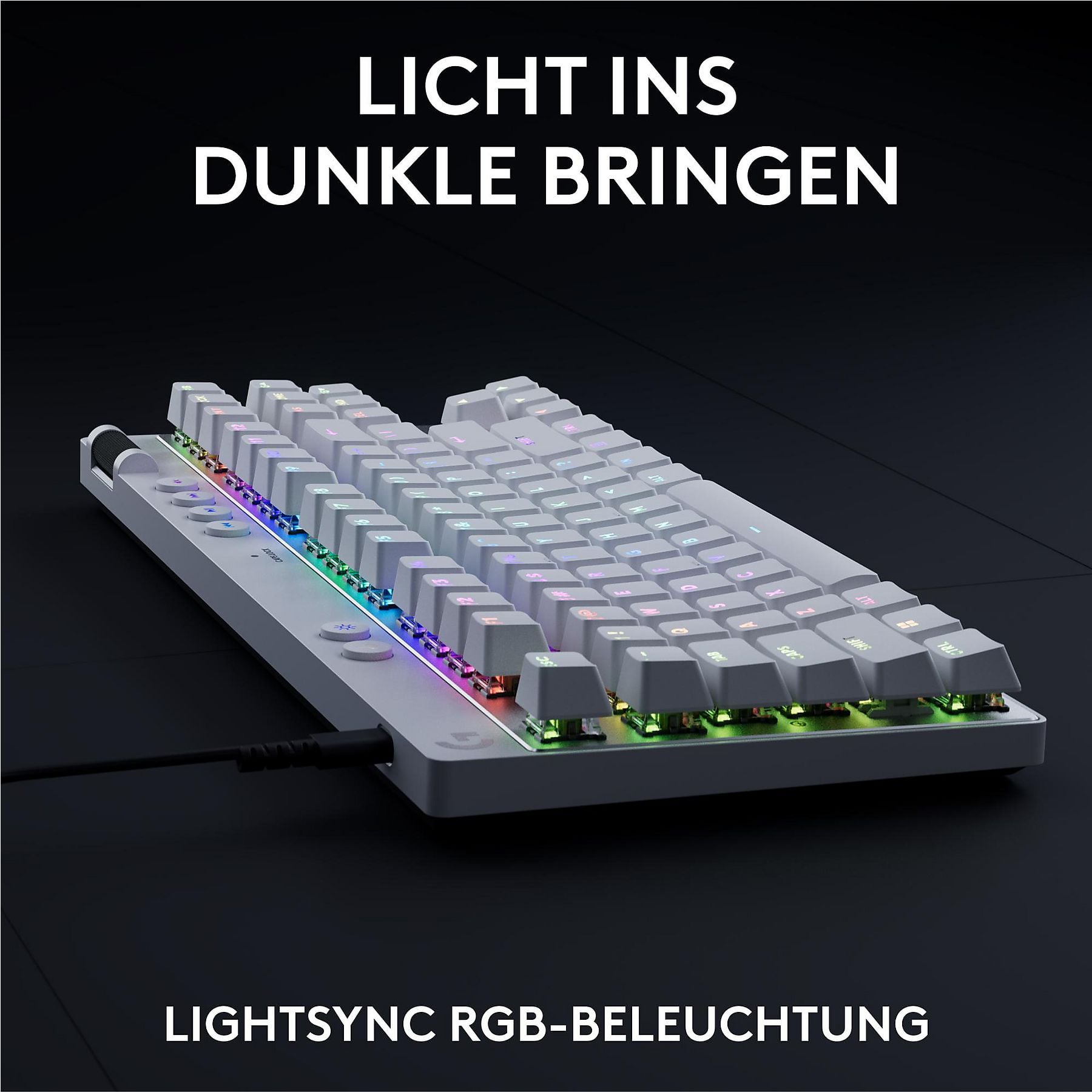 LOGITECH PRO X TKL RAPID mit magnetischen Analogschaltern, Gaming-Tastatur, kabelgebunden, White LOGITECH