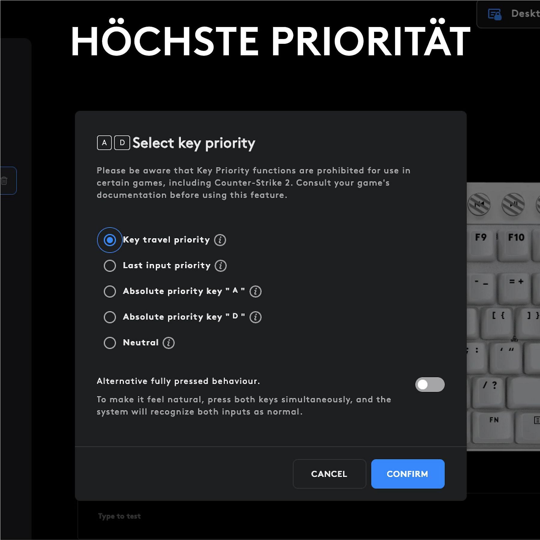 LOGITECH PRO X TKL RAPID mit magnetischen Analogschaltern, Gaming-Tastatur, kabelgebunden, White LOGITECH