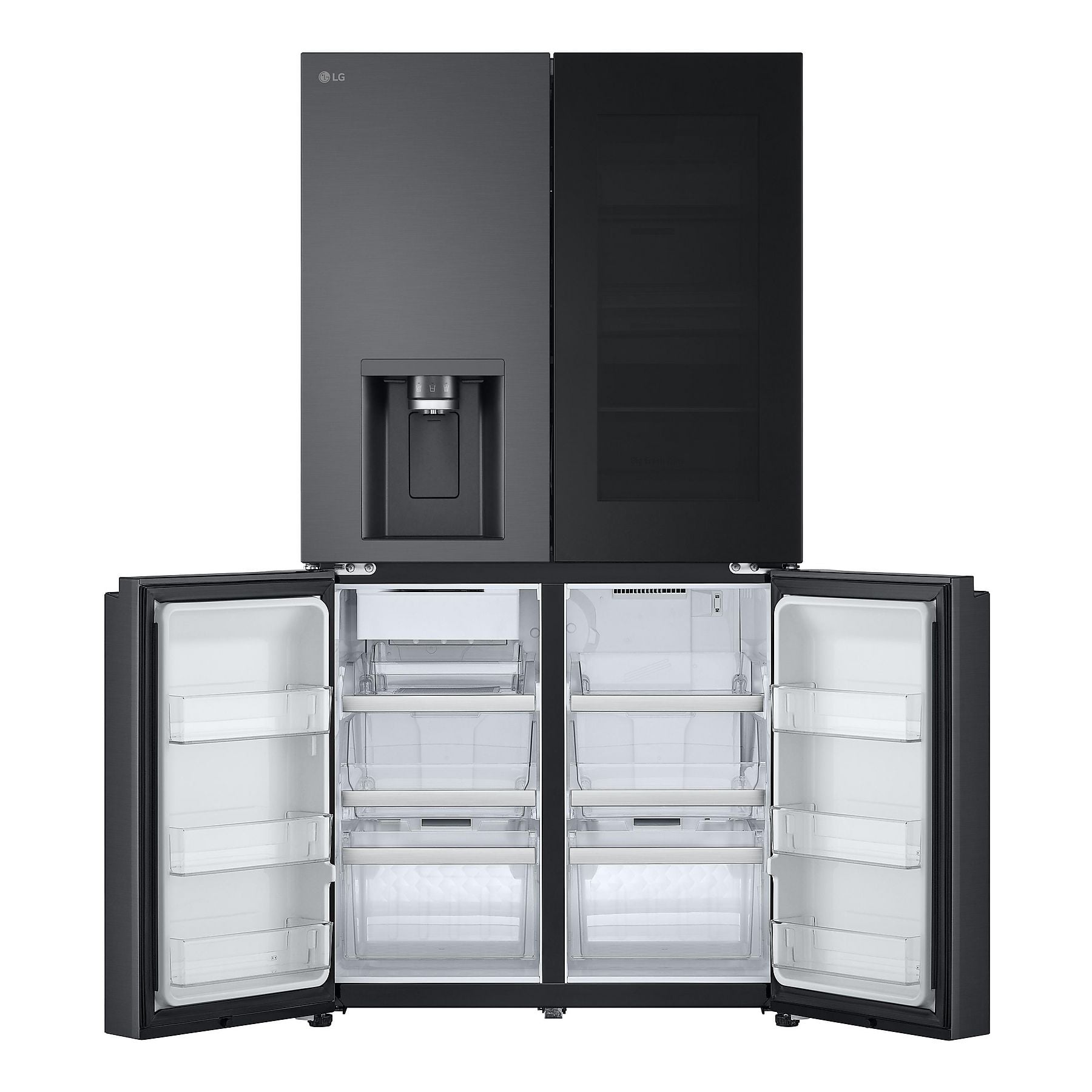 LG GMG960MMSD mit Craft Ice, InstaView® Multi-Door mit Craft Ice French Door (638 l, E, 1792 mm hoch, Essence Black Steel) LG