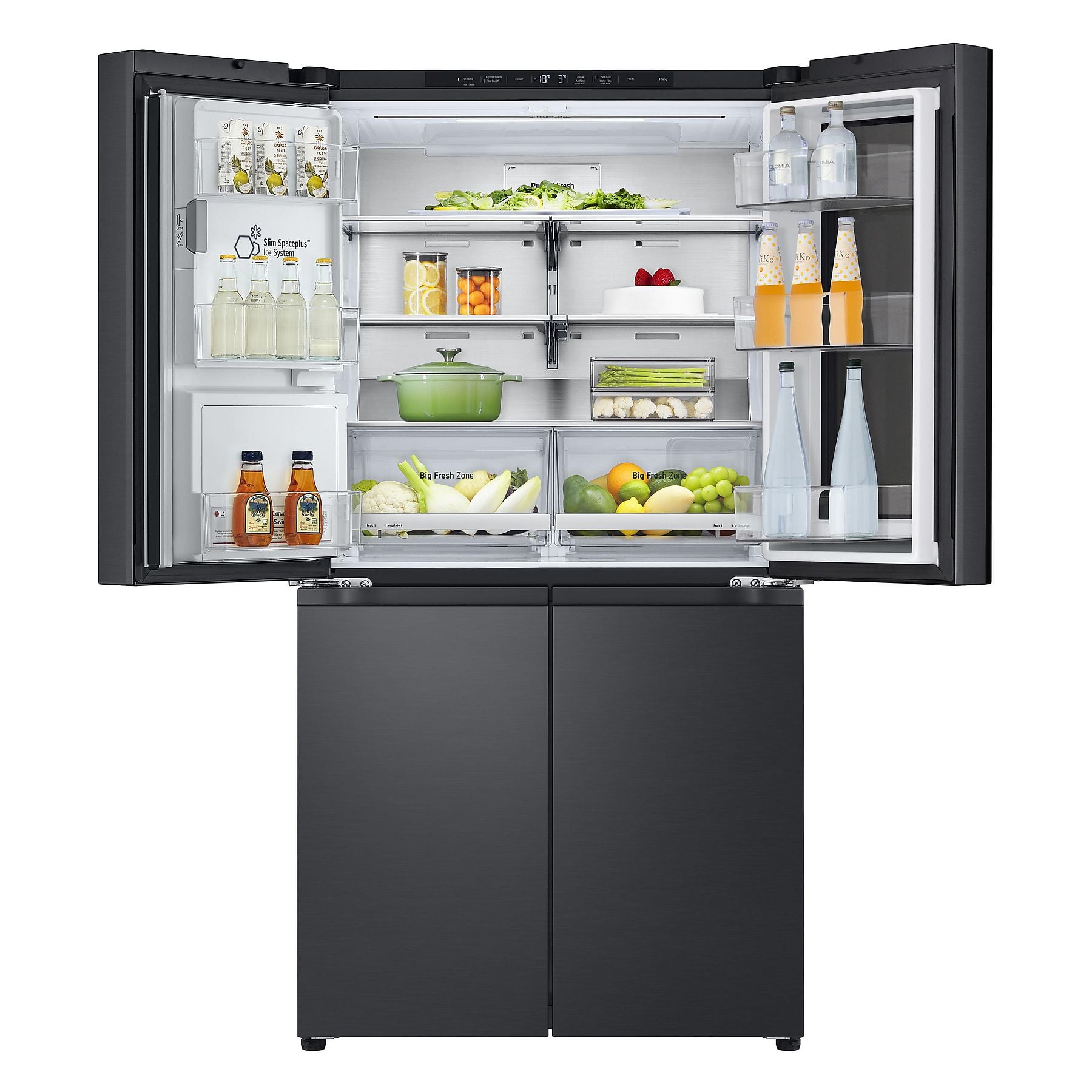 LG GMG960MMSD mit Craft Ice, InstaView® Multi-Door mit Craft Ice French Door (638 l, E, 1792 mm hoch, Essence Black Steel) LG