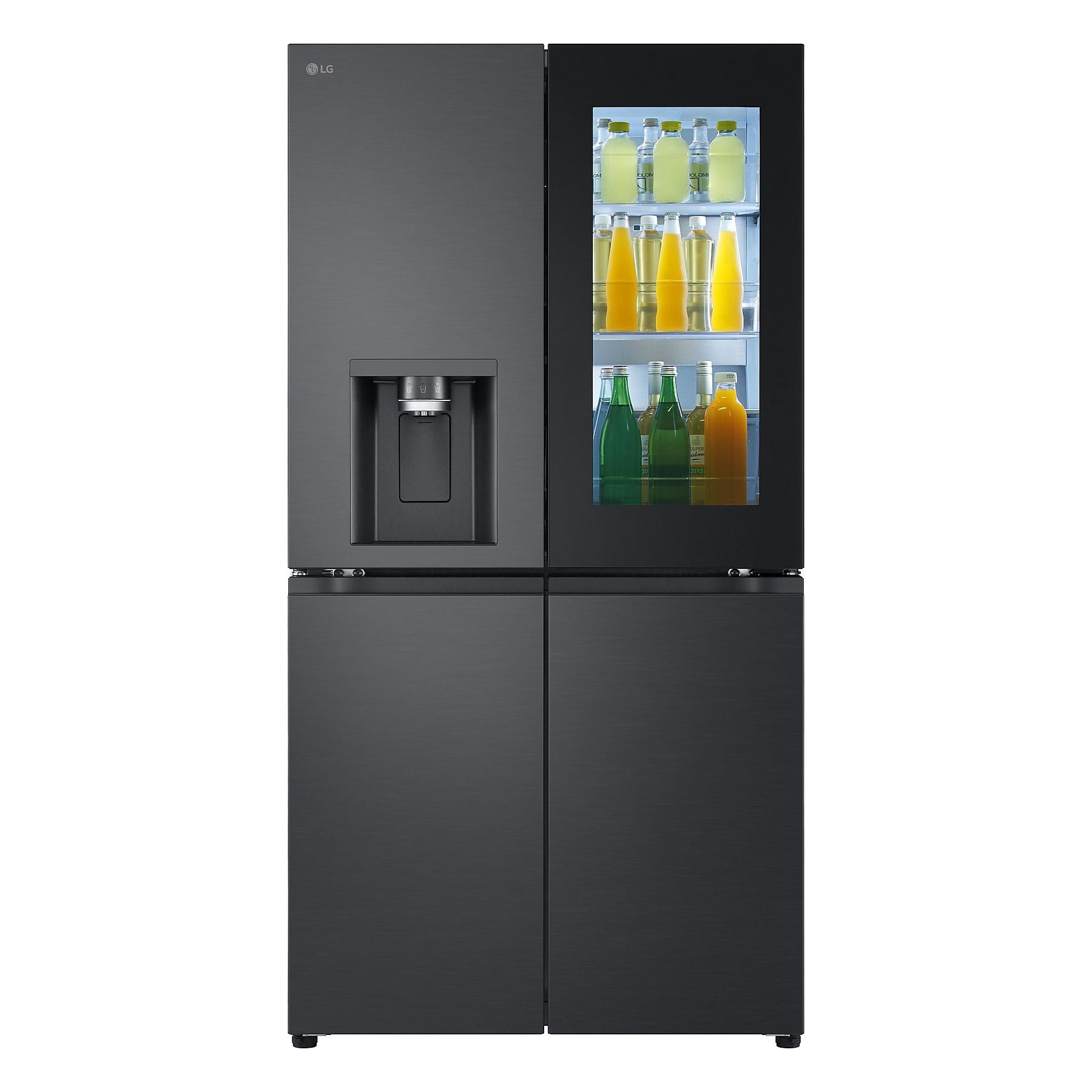 LG GMG960MMSD mit Craft Ice, InstaView® Multi-Door mit Craft Ice French Door (638 l, E, 1792 mm hoch, Essence Black Steel) LG