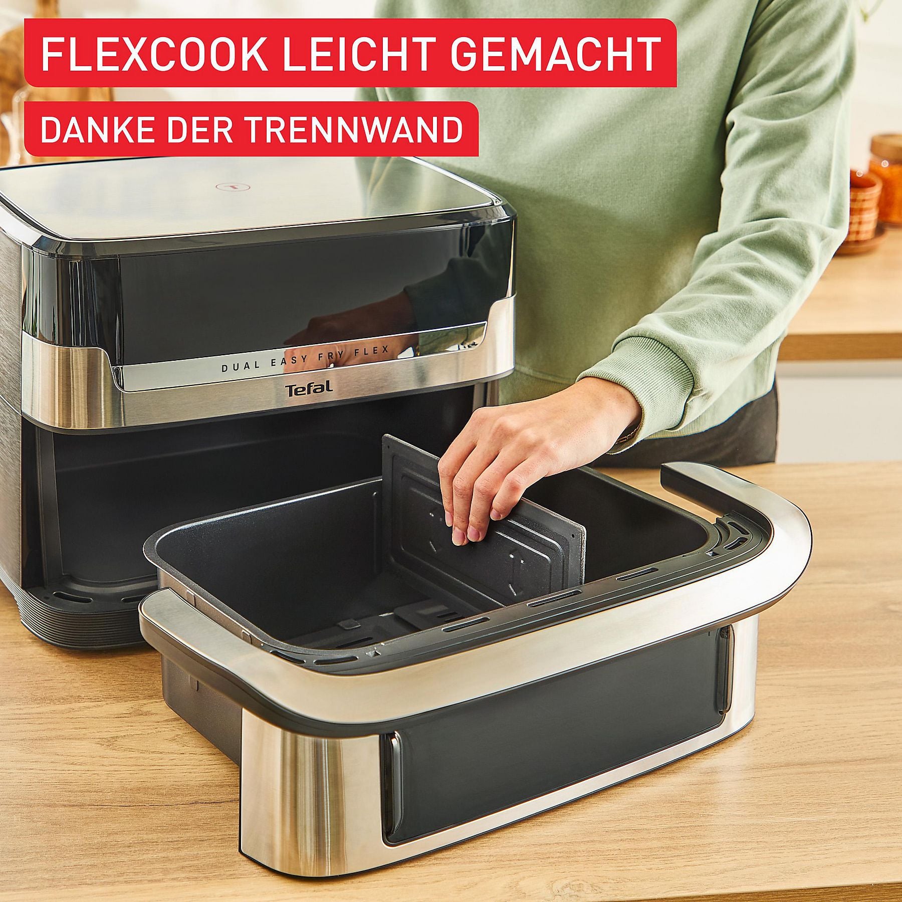 TEFAL EY922D Dual Easy Fry Flex Heißluftfritteuse TEFAL