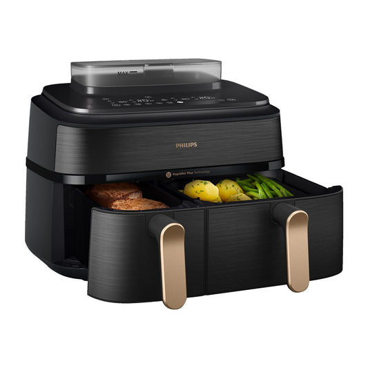 PHILIPS NA552/00 Steam Airfryer 5000 Series Dual Basket 9L Kapazität (3L+6L) Dampfgarer & Heißluftfritteuse PHILIPS