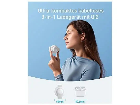 ANKER Nano 3-in-1 Kabelloses Ladegerät Apple, Weiß ANKER