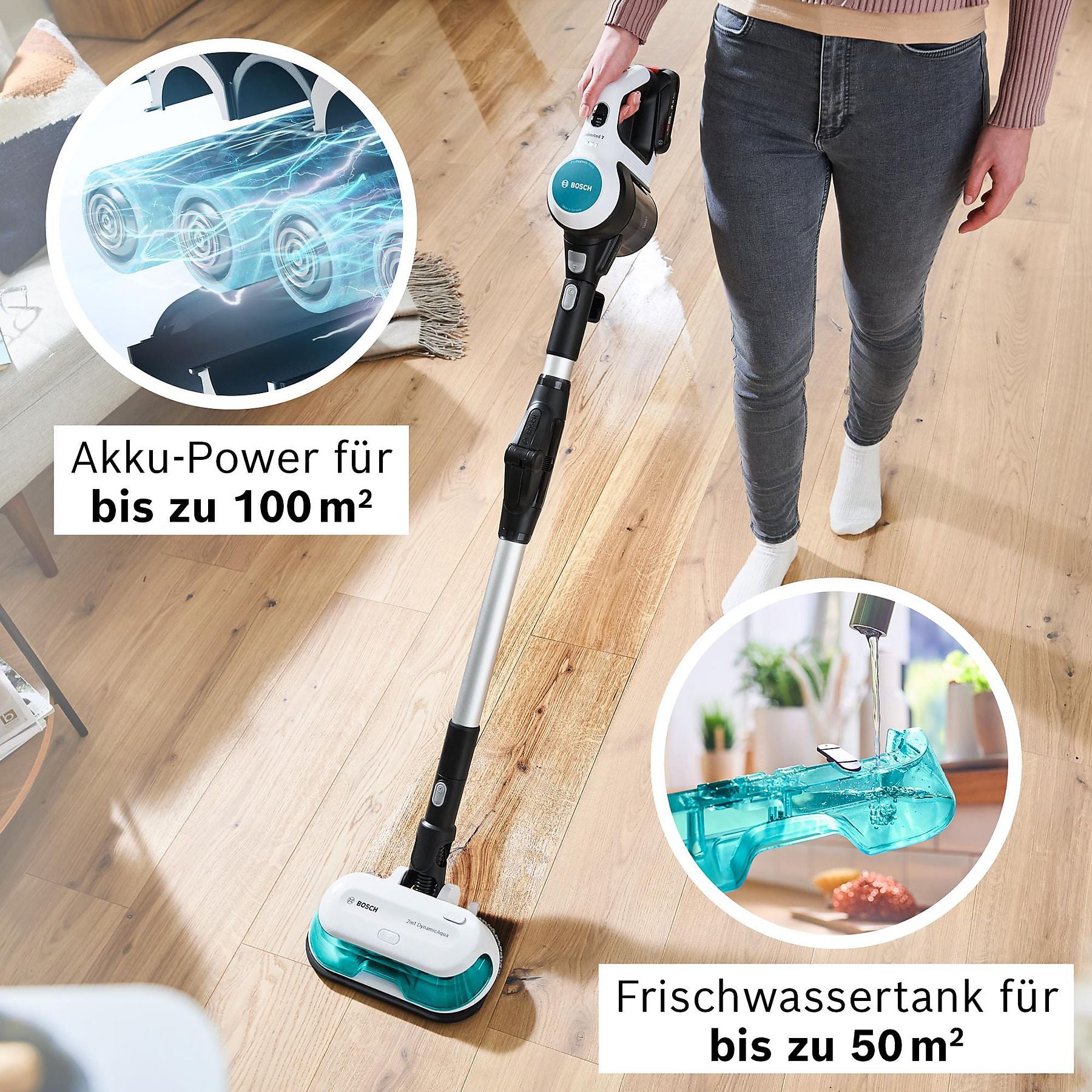 BOSCH BKS71HYG1 Unlimited 7 ProHygienic Aqua Stielsauger, Akkubetrieb BOSCH
