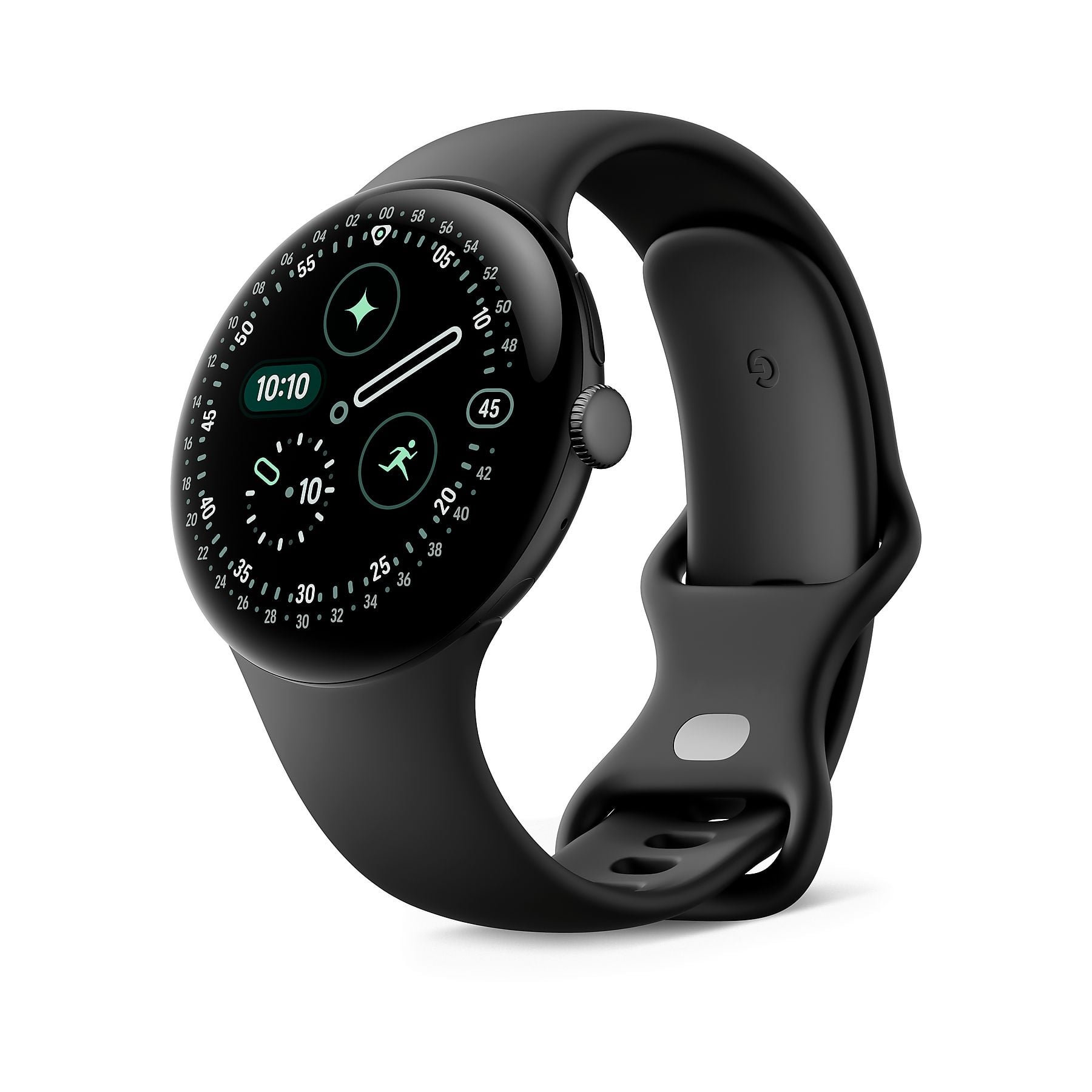 GOOGLE Pixel Watch 4 45 Wi-Fi Smartwatch Fluorelastomer, 150-215, Obsidian GOOGLE