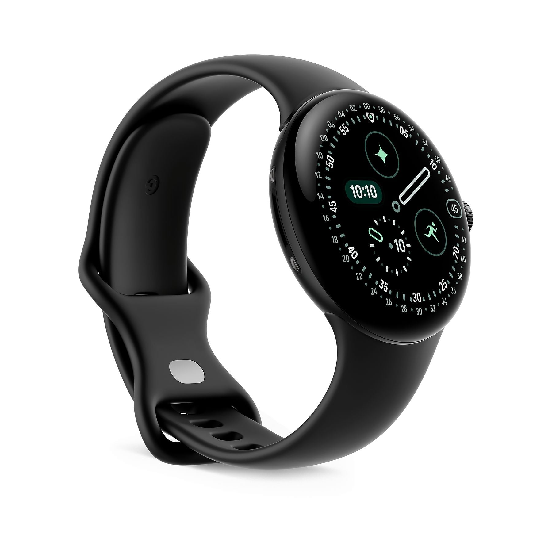 GOOGLE Pixel Watch 4 45 Wi-Fi Smartwatch Fluorelastomer, 150-215, Obsidian GOOGLE