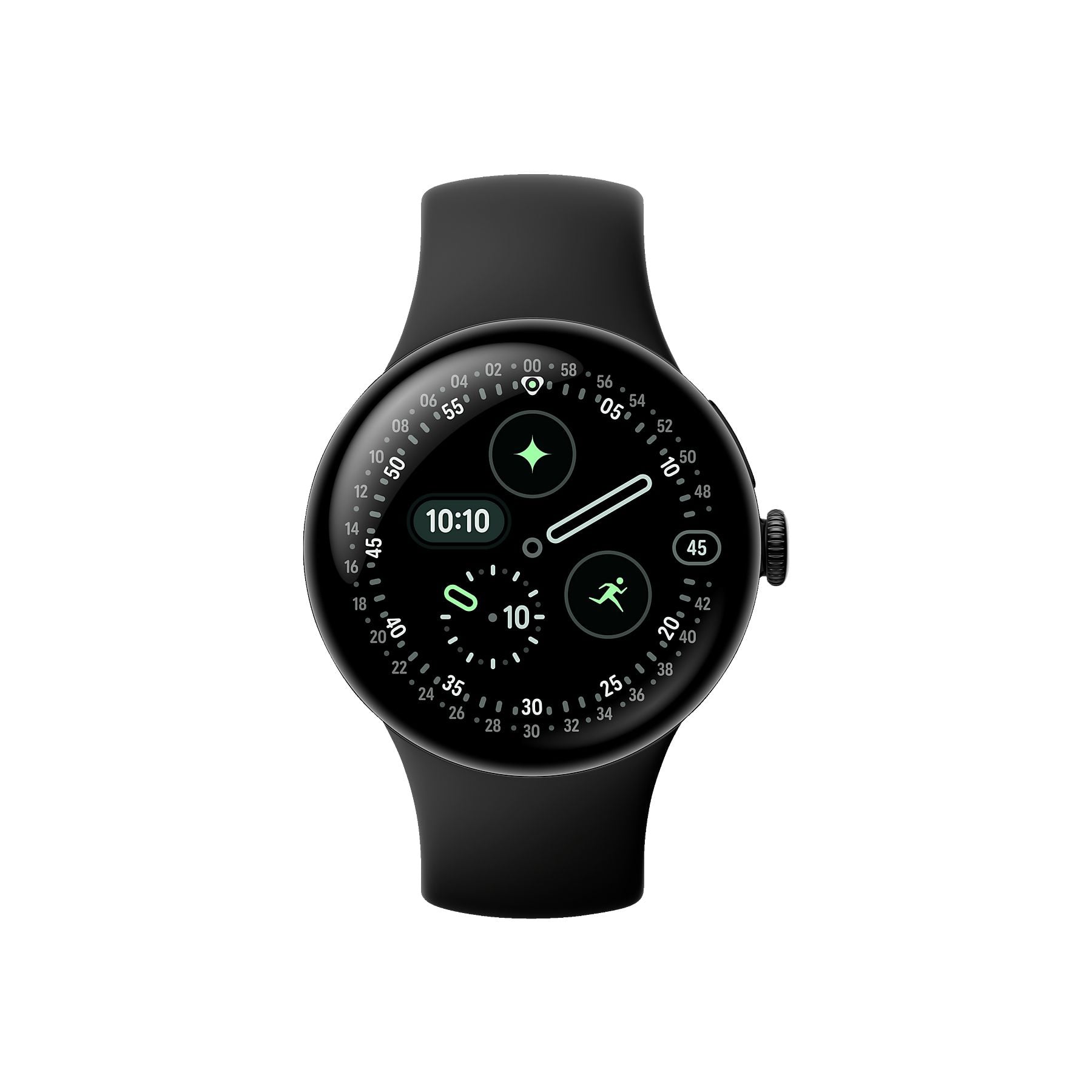 GOOGLE Pixel Watch 4 41 Wi-Fi Smartwatch Fluorelastomer, 130-215, Obsidian GOOGLE