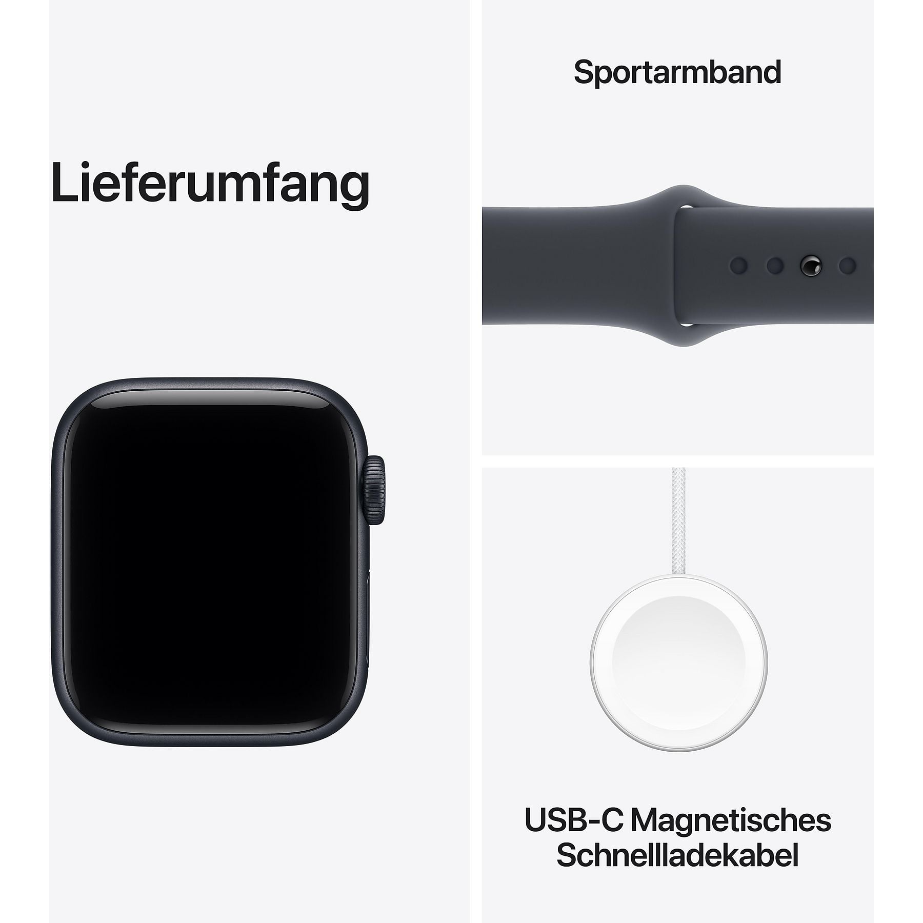 APPLE Watch SE 3 Cellular 40, 2025 Smartwatch Aluminium Fluorelastomer, 150-200 mm, Mitternacht APPLE