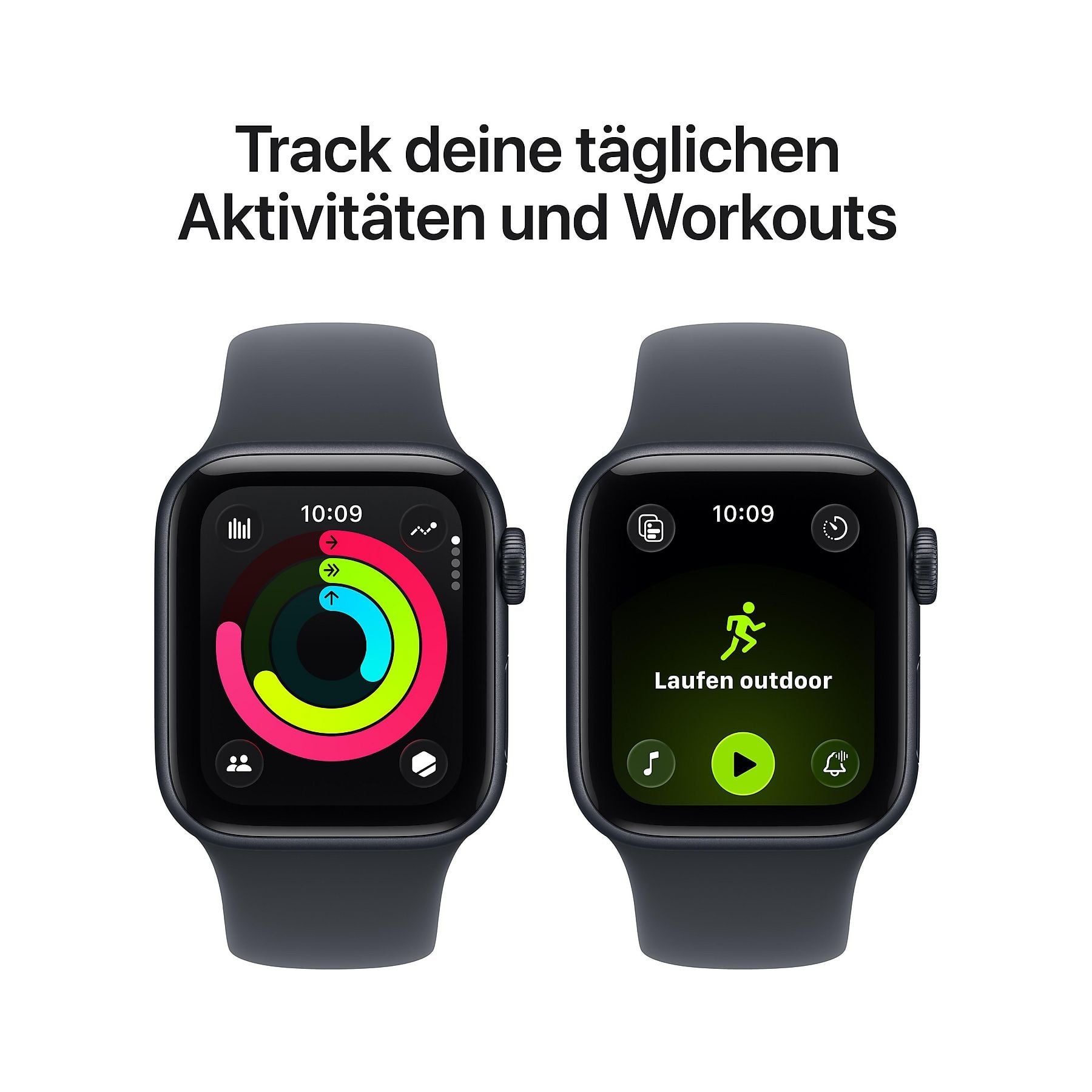 APPLE Watch SE 3 Cellular 40, 2025 Smartwatch Aluminium Fluorelastomer, 150-200 mm, Mitternacht APPLE