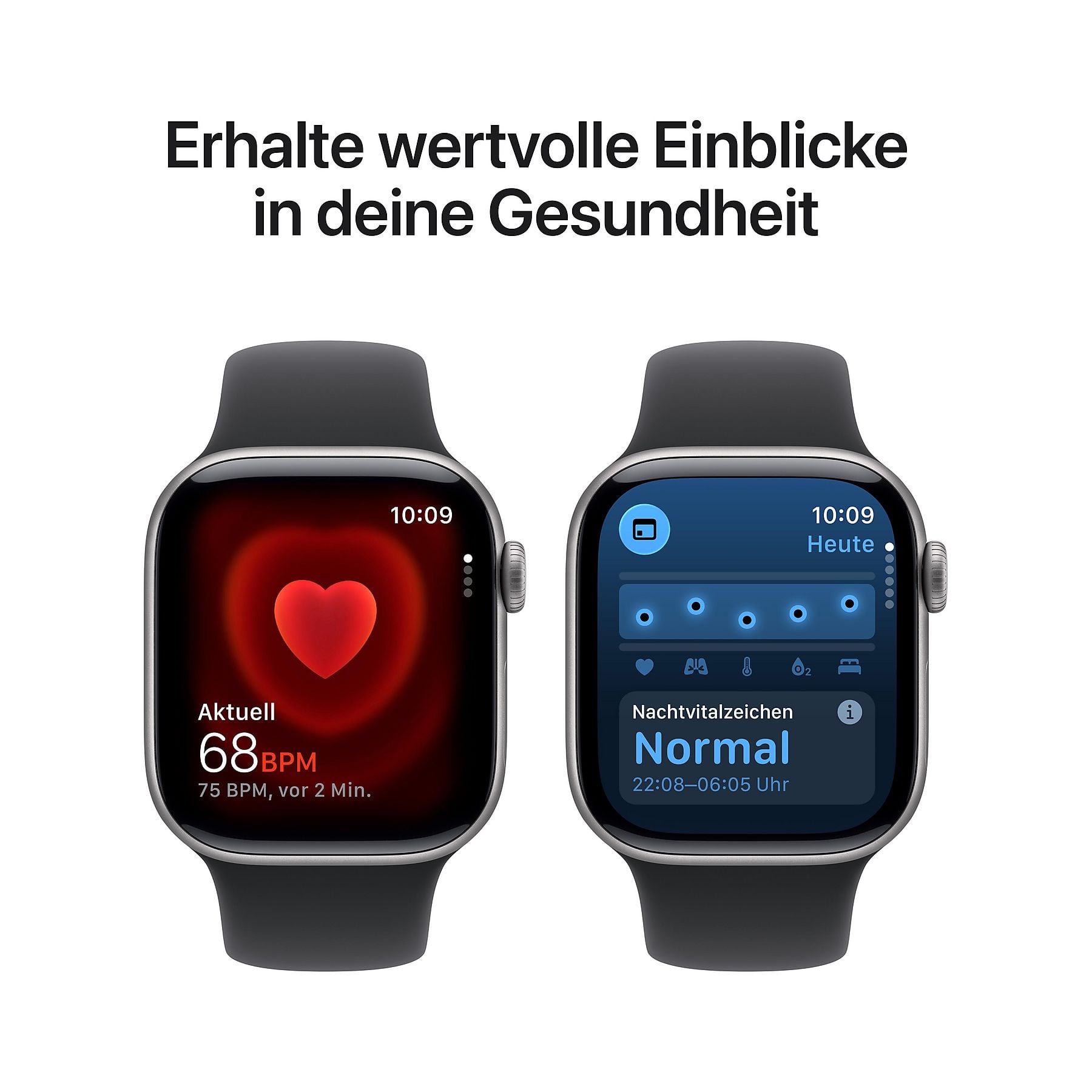 APPLE Watch Series 11 Cellular 42, 2025 Smartwatch Aluminiumgehäuse Fluorelastomer, 130-180 mm, Space Grau/Schwarz APPLE
