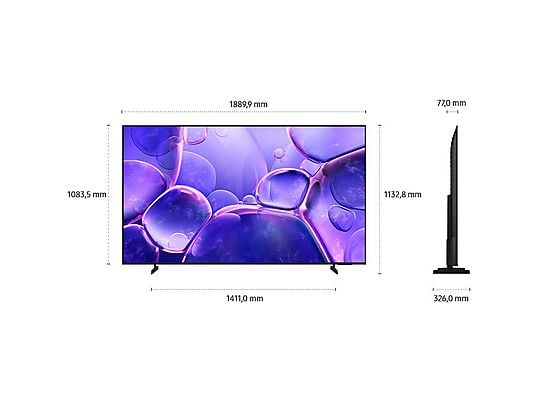SAMSUNG GU85U8079F Crystal UHD 4K Smart TV (Flat, 85 Zoll / 214 cm, UHD 4K, SMART TV) SAMSUNG